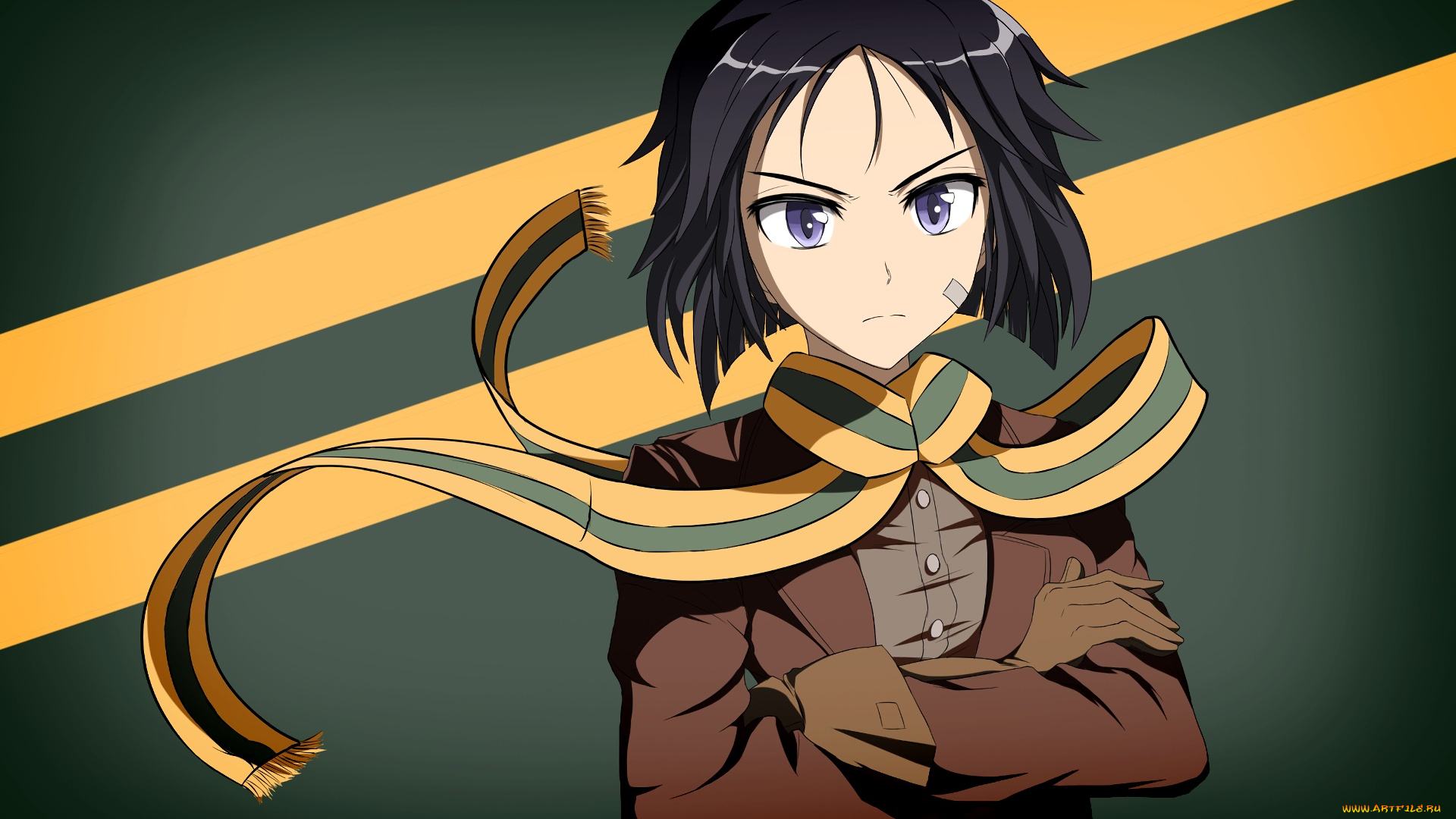 аниме, strike, witches, фон, девушка, взгляд