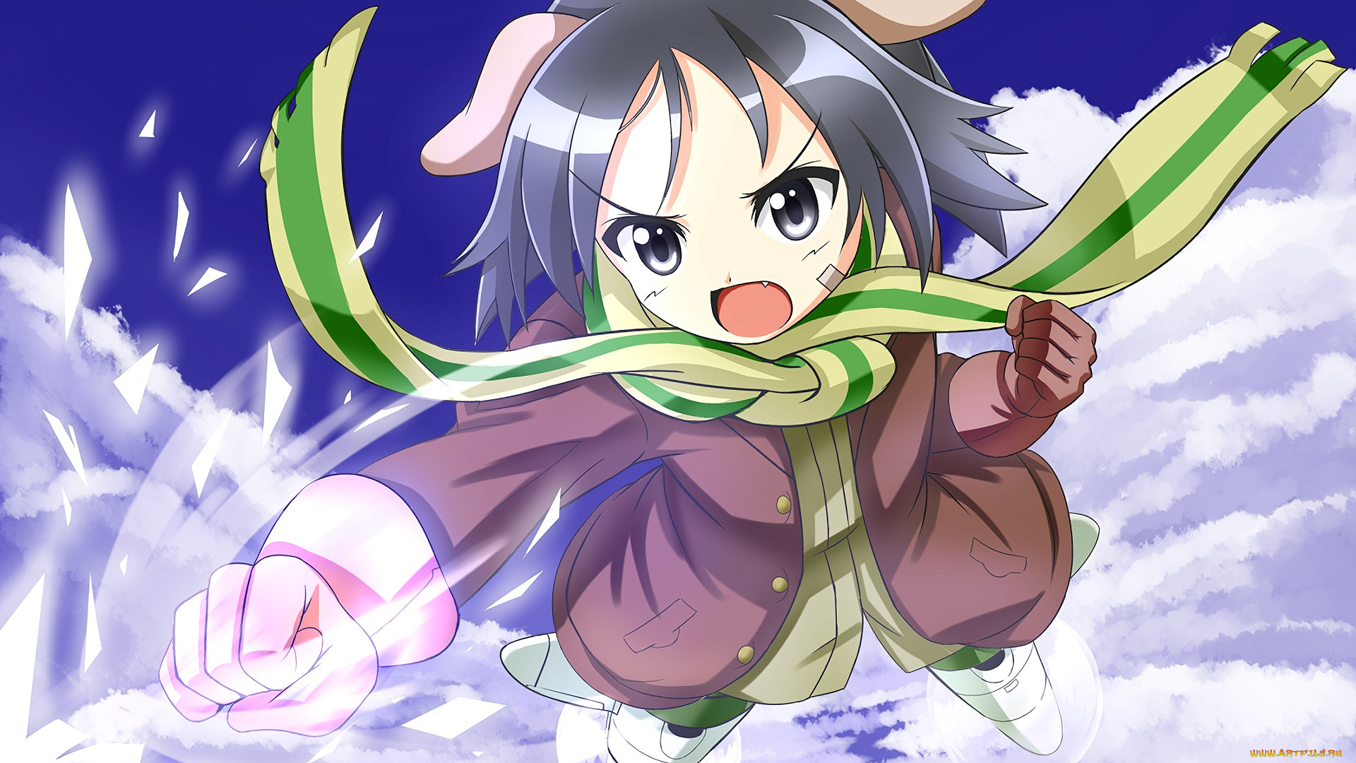 аниме, strike, witches, фон, взгляд, девушка