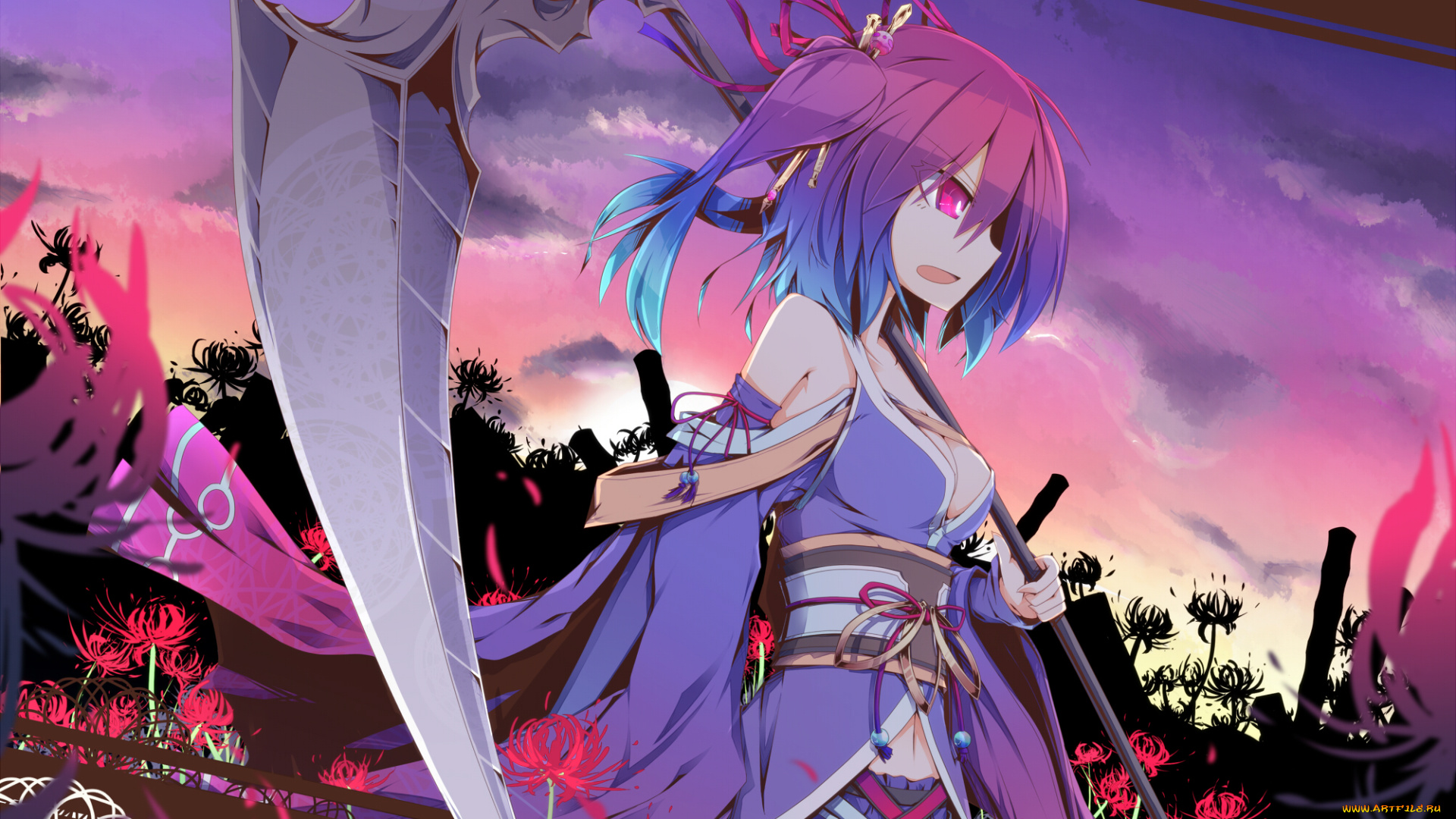 аниме, touhou, девушка, фон, взгляд