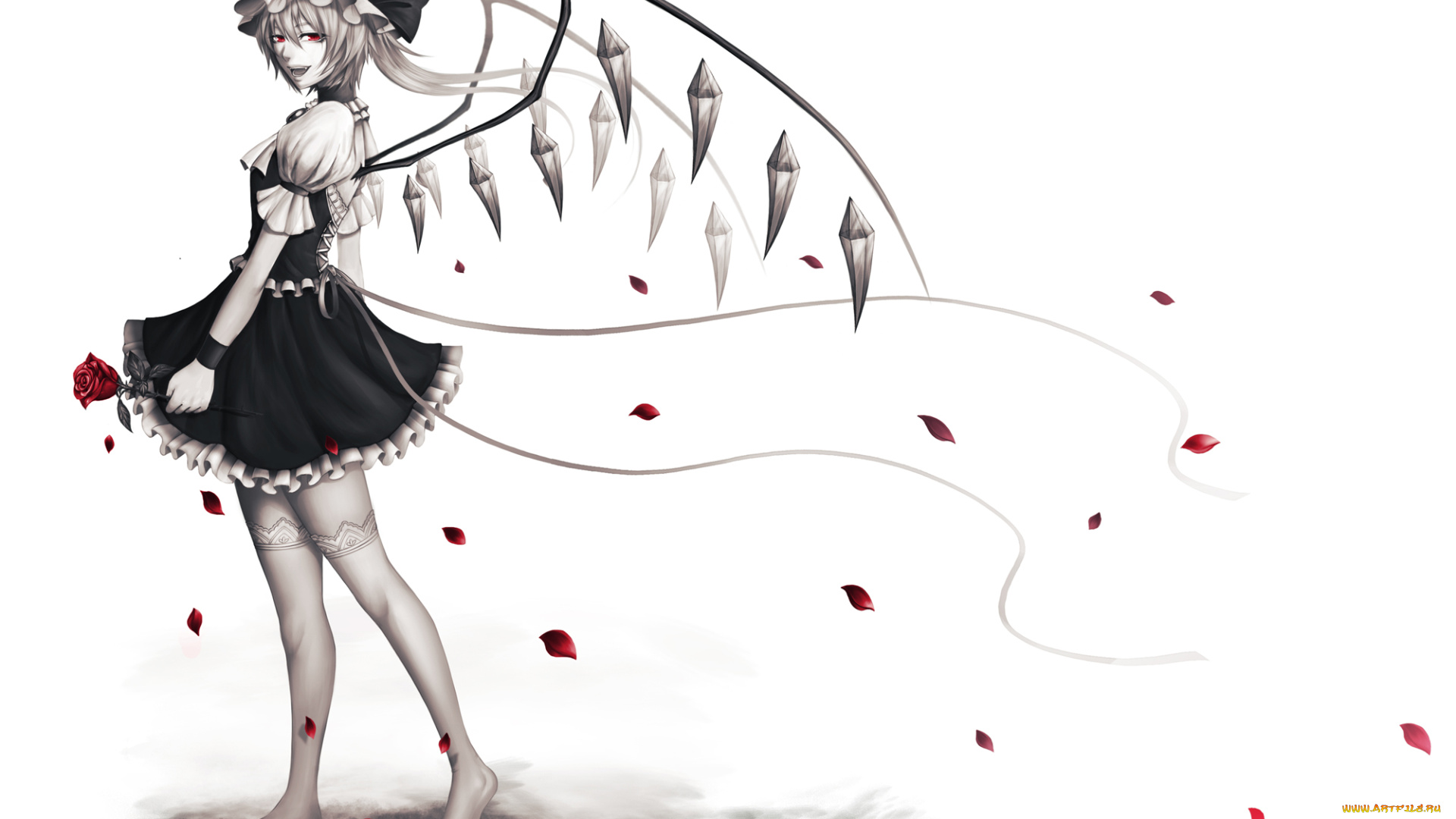 аниме, touhou, девушка, фон, взгляд