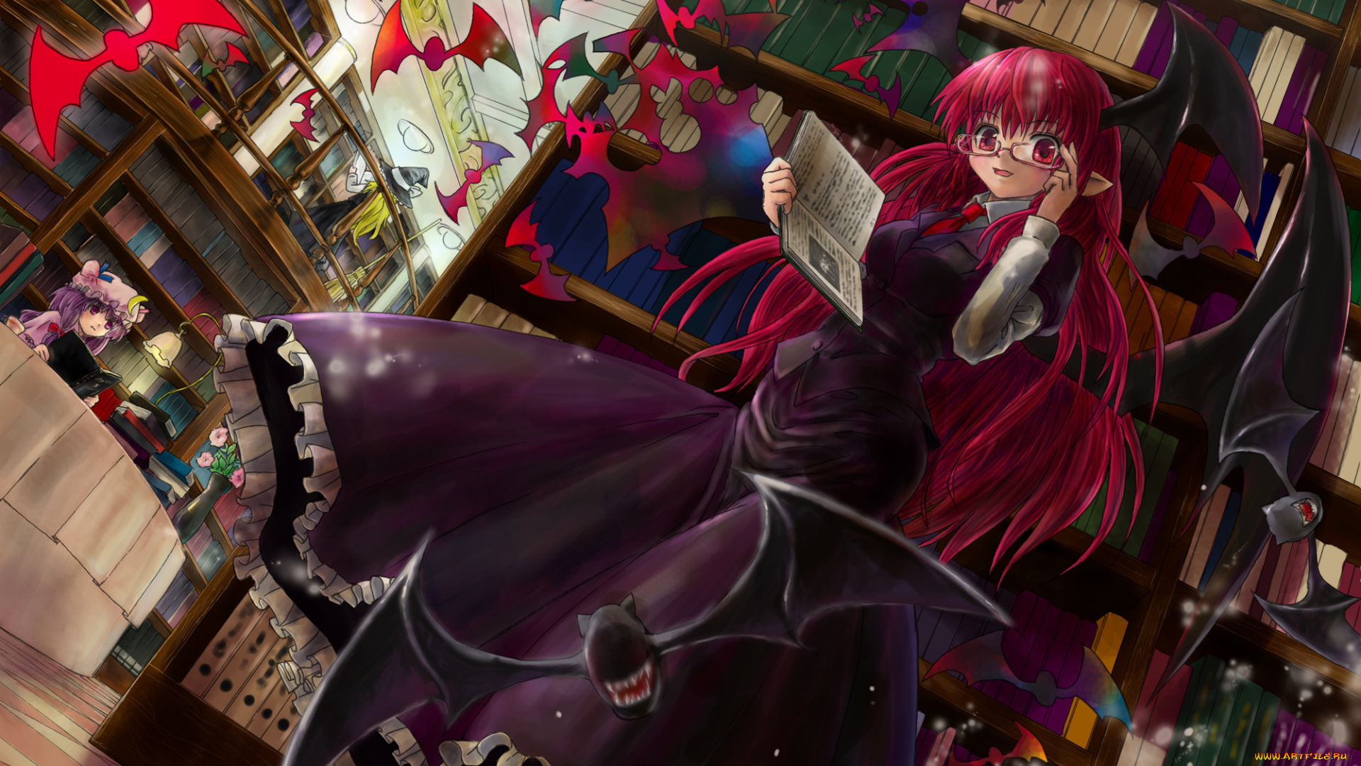 аниме, touhou, девушка, фон, взгляд