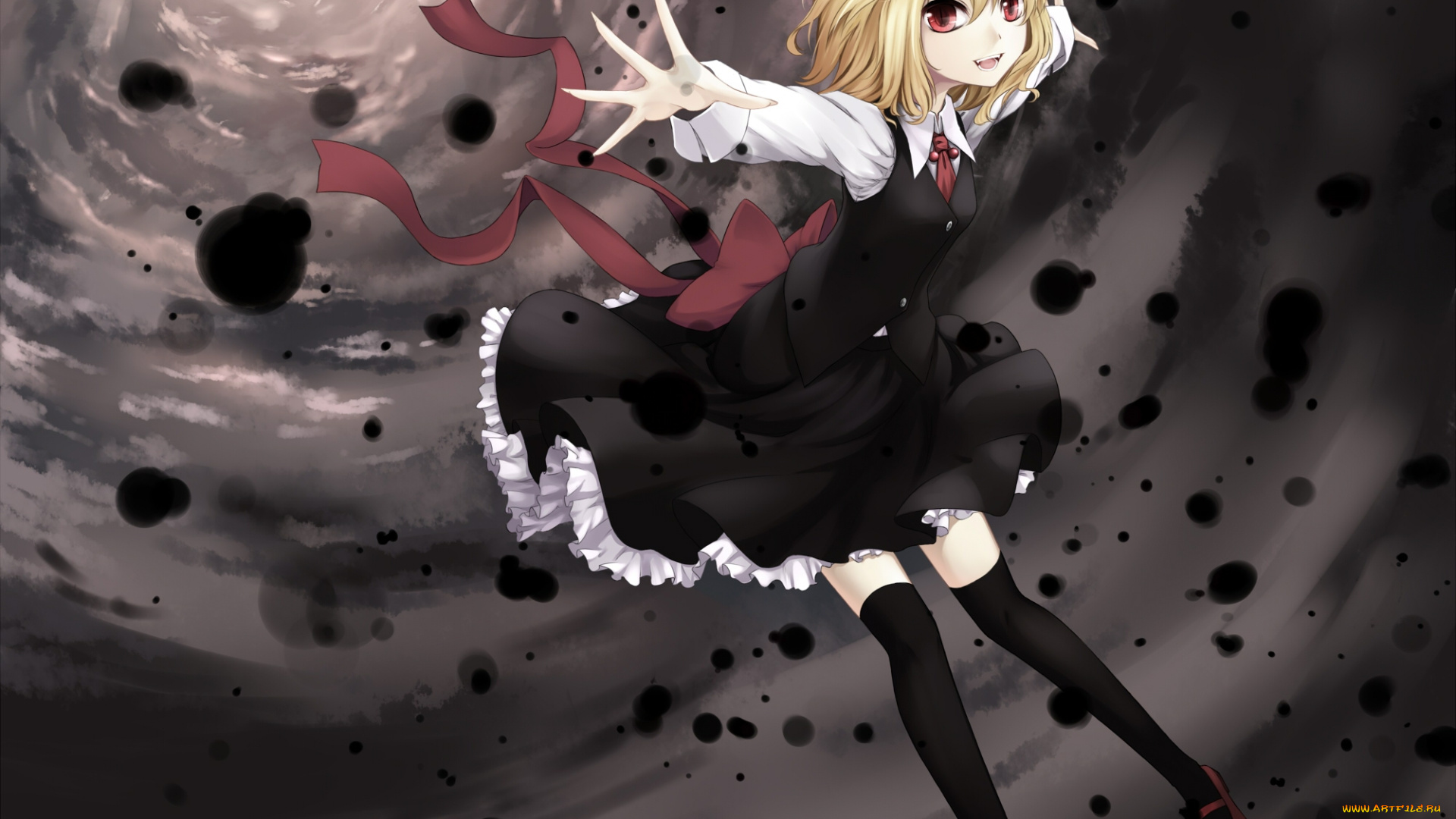 аниме, touhou, фон, девушка, взгляд