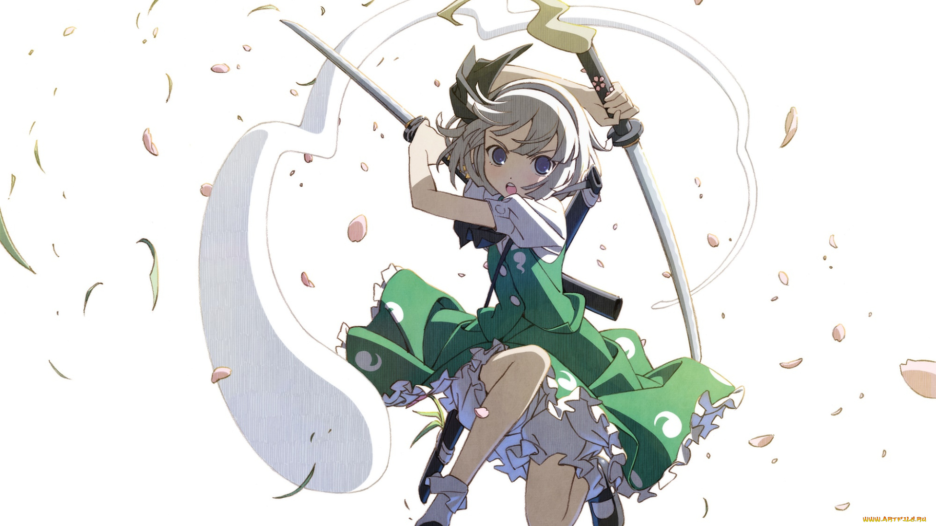 аниме, touhou, фон, взгляд, девушка