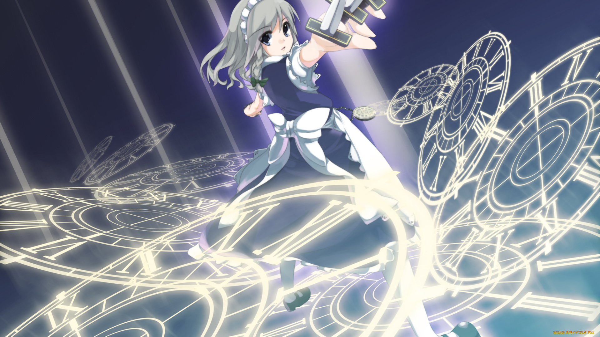 аниме, touhou, фон, взгляд, девушка