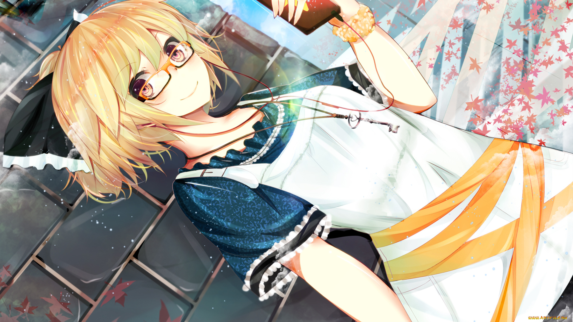 аниме, touhou, фон, взгляд, девушка