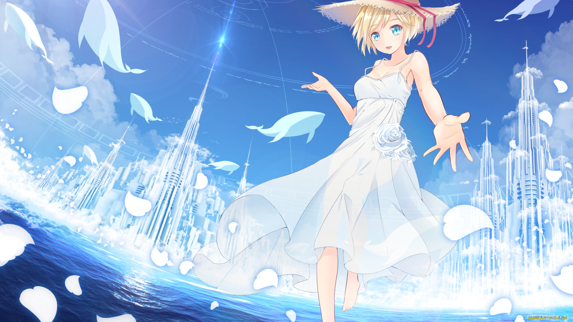 аниме, unknown, , другое, девушка, фон, взгляд