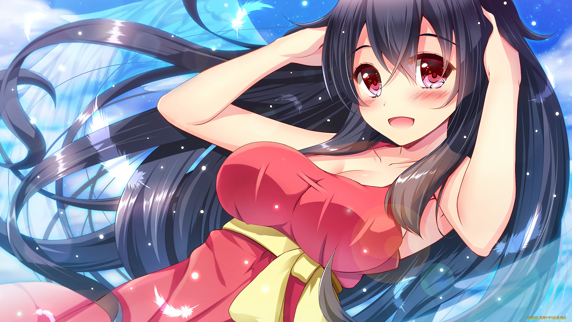 аниме, unknown, , другое, фон, взгляд, девушка