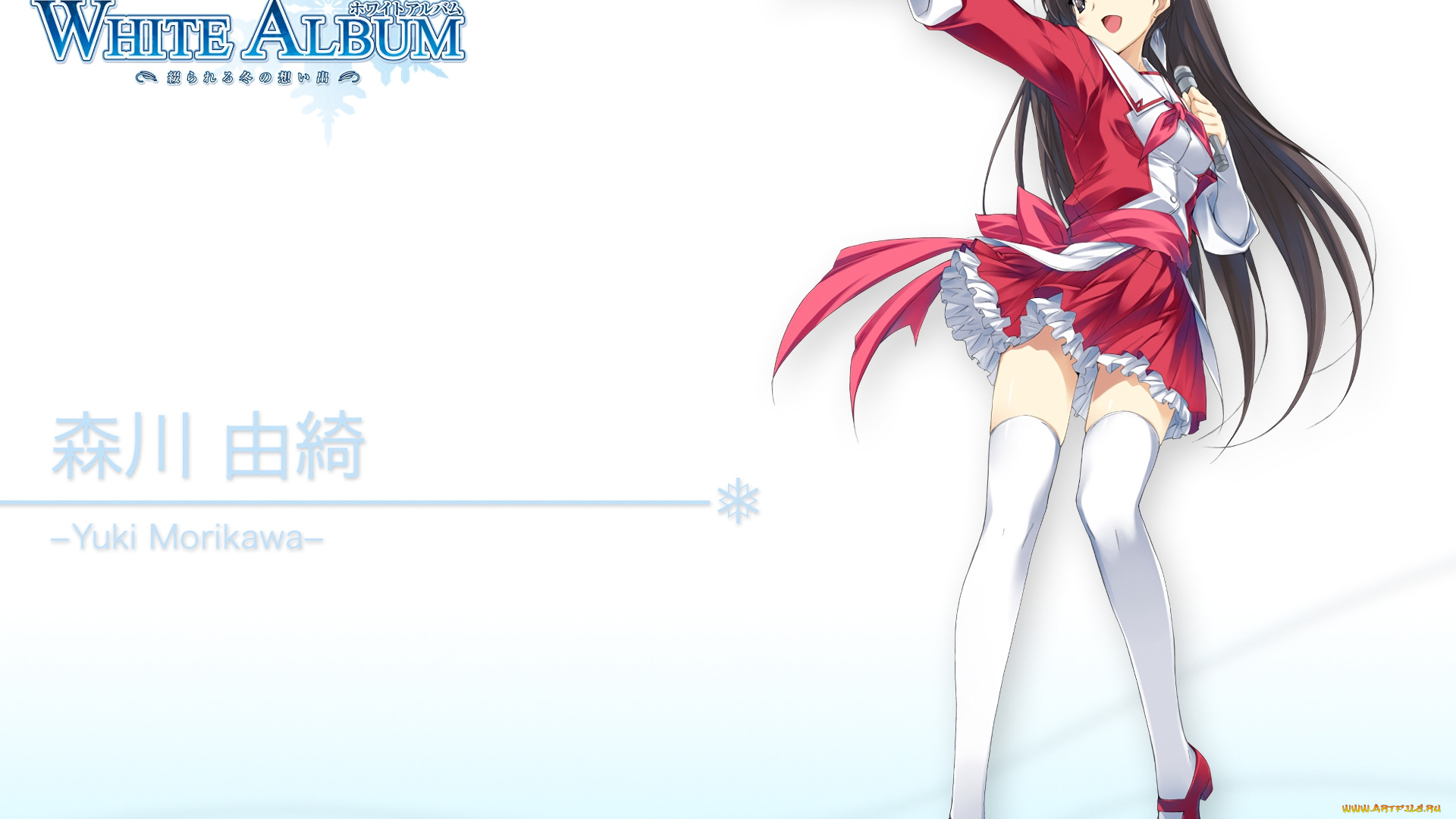 аниме, white, album, фон, взгляд, девушка