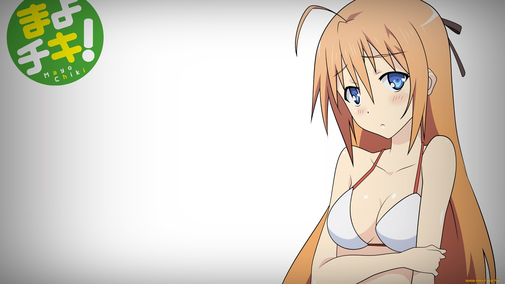 mayo, chiki, аниме, взгляд, девушка, фон