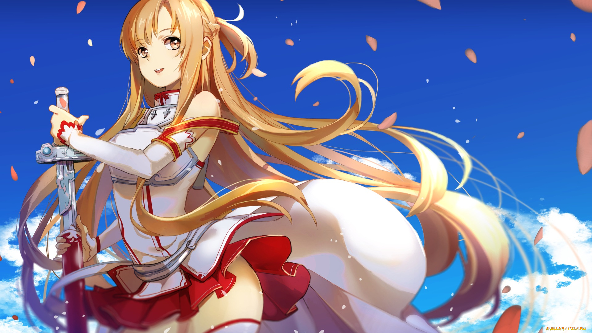 sword, art, online, аниме, strike, the, blood, девушка, взгляд, фон