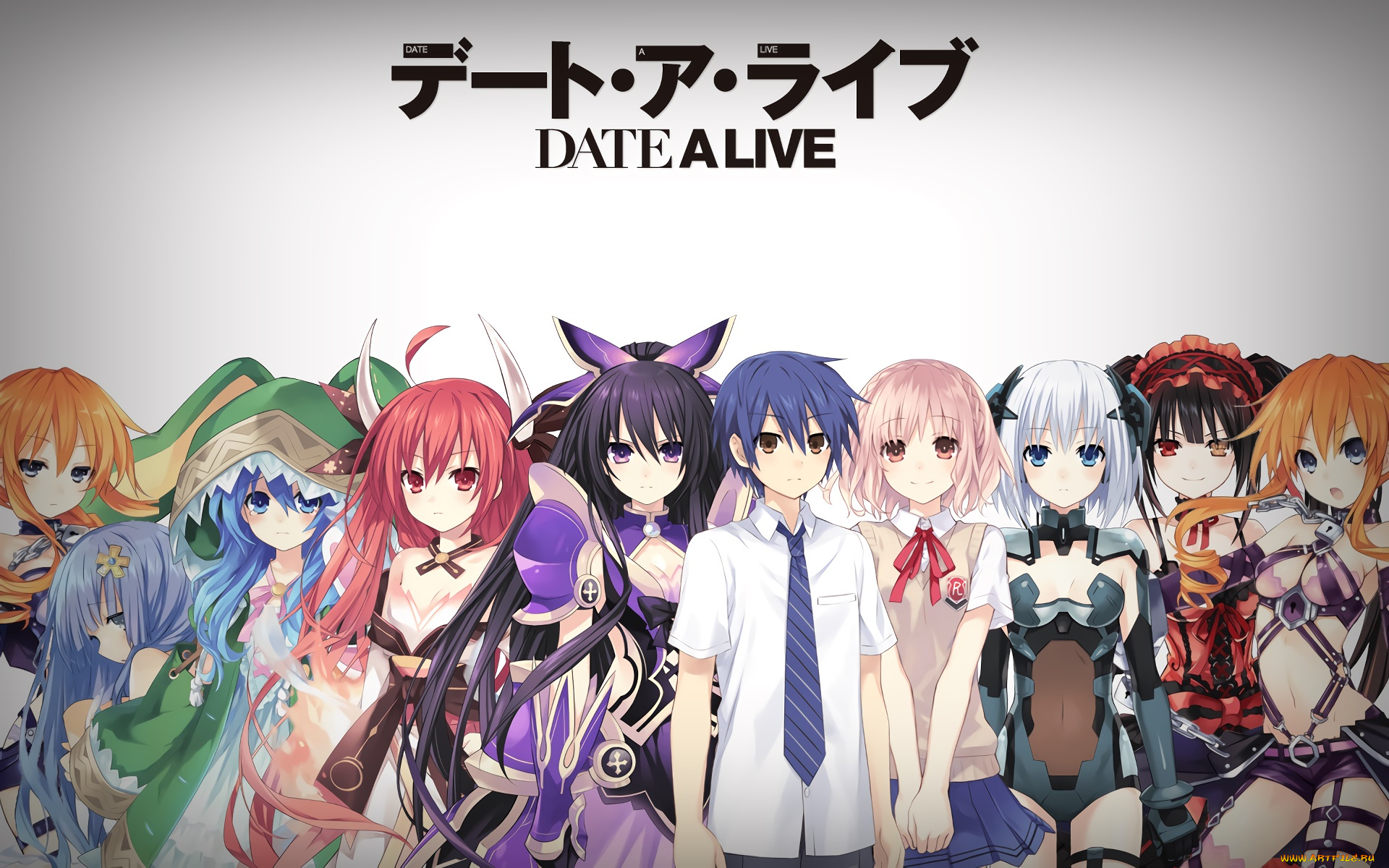 аниме, date, a, live, фон, взгляд, девушки