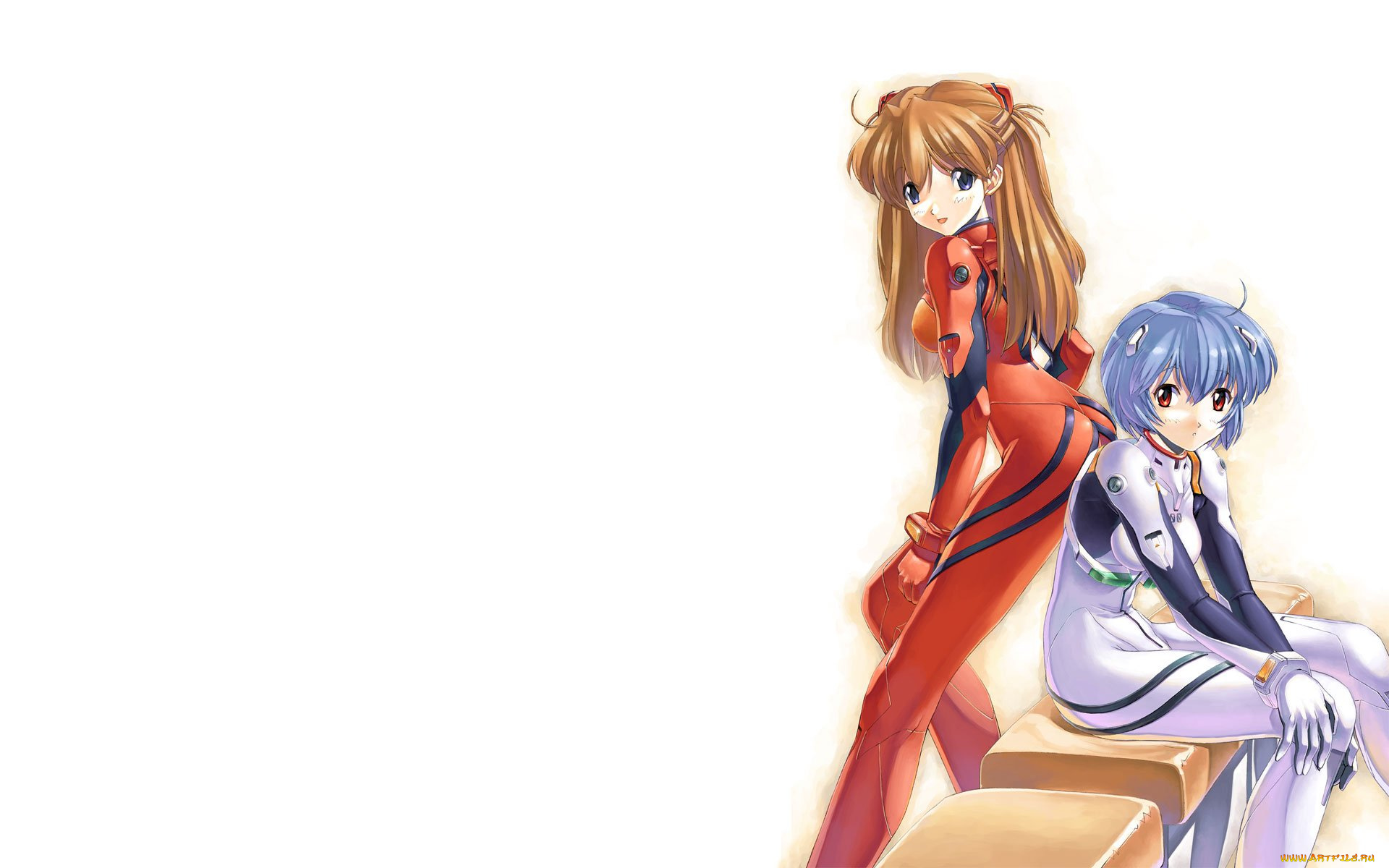 аниме, evangelion, фон, взгляд, девушки