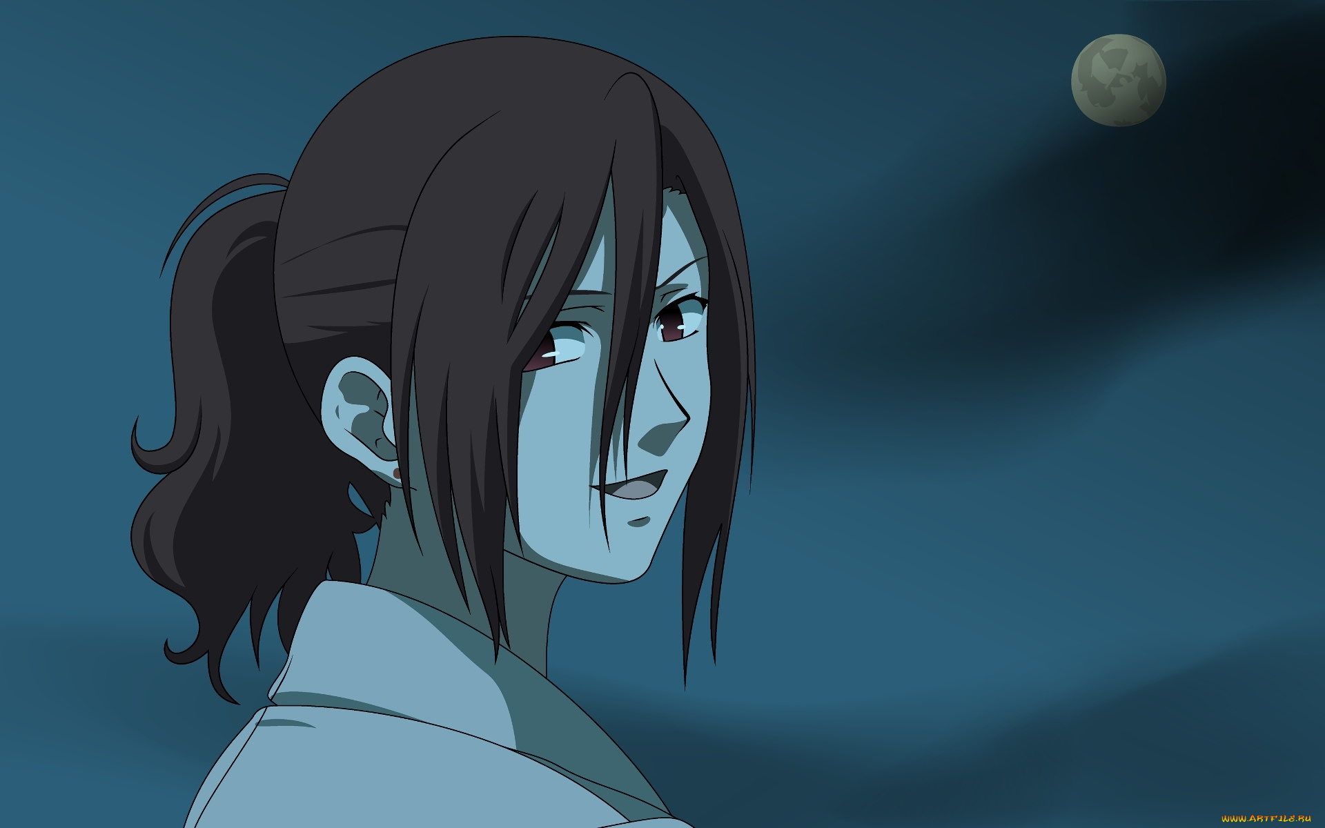 аниме, kara, no, kyokai, девушка, фон, взгляд