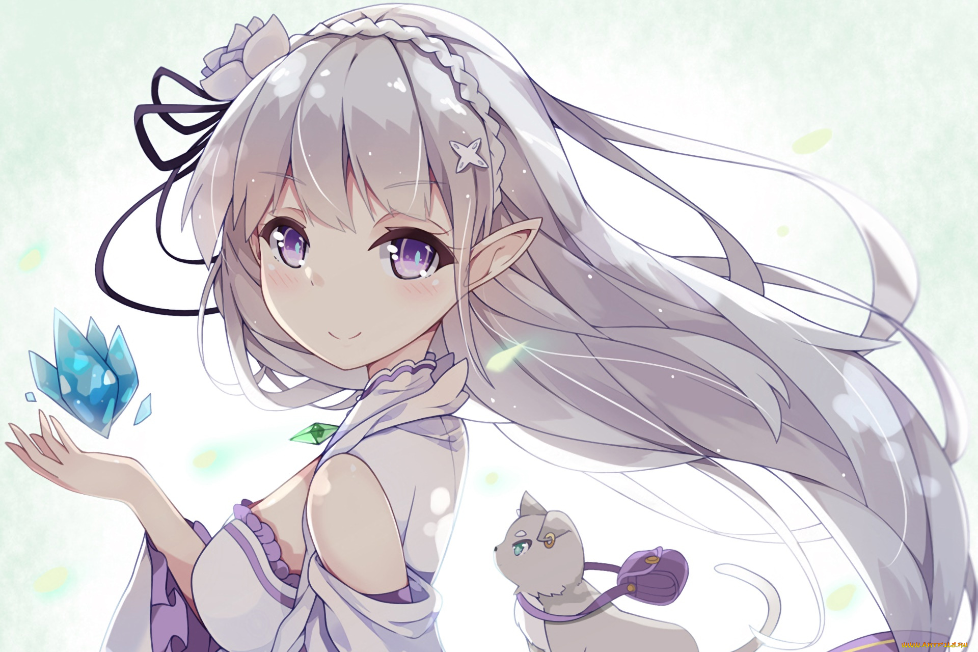 аниме, re, , zero, kara, hajimeru, isekai, seikatsu, фон, девушка, взгляд