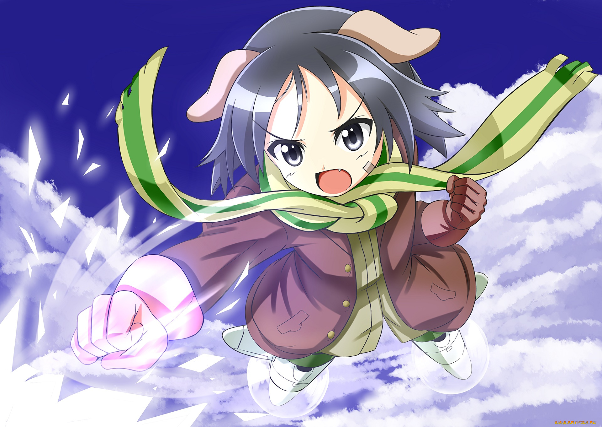 аниме, strike, witches, фон, взгляд, девушка