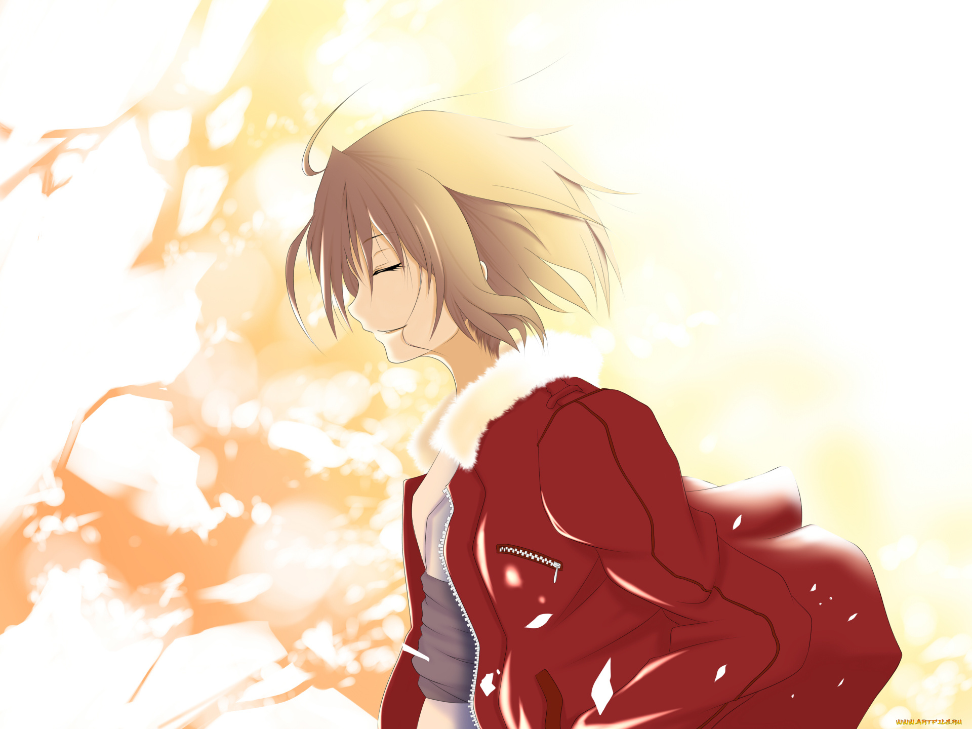 аниме, kara, no, kyokai, фон, взгляд, девушка