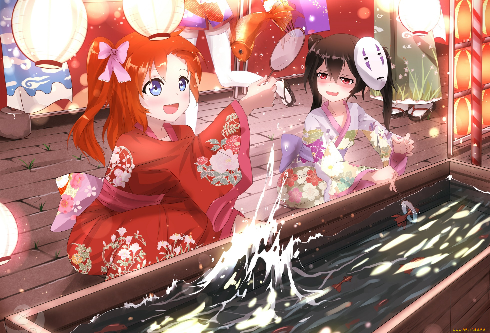 аниме, love, live, , school, idol, project, девушки, фон, взгляд