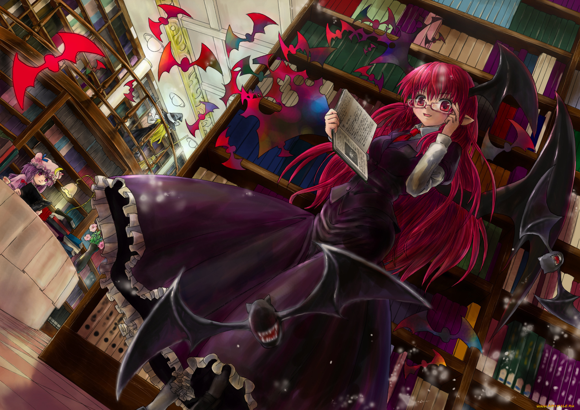 аниме, touhou, девушка, фон, взгляд