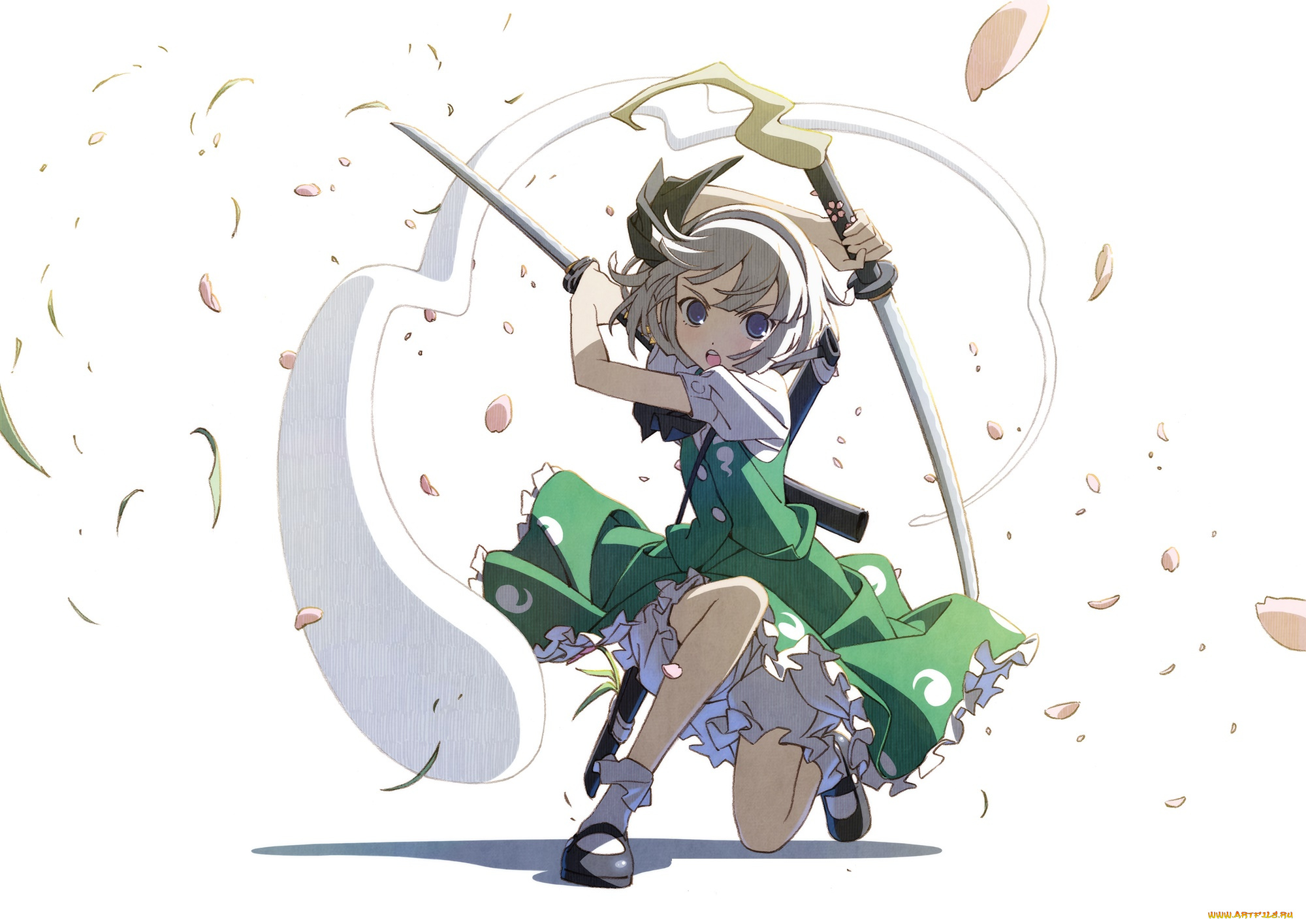 аниме, touhou, фон, взгляд, девушка