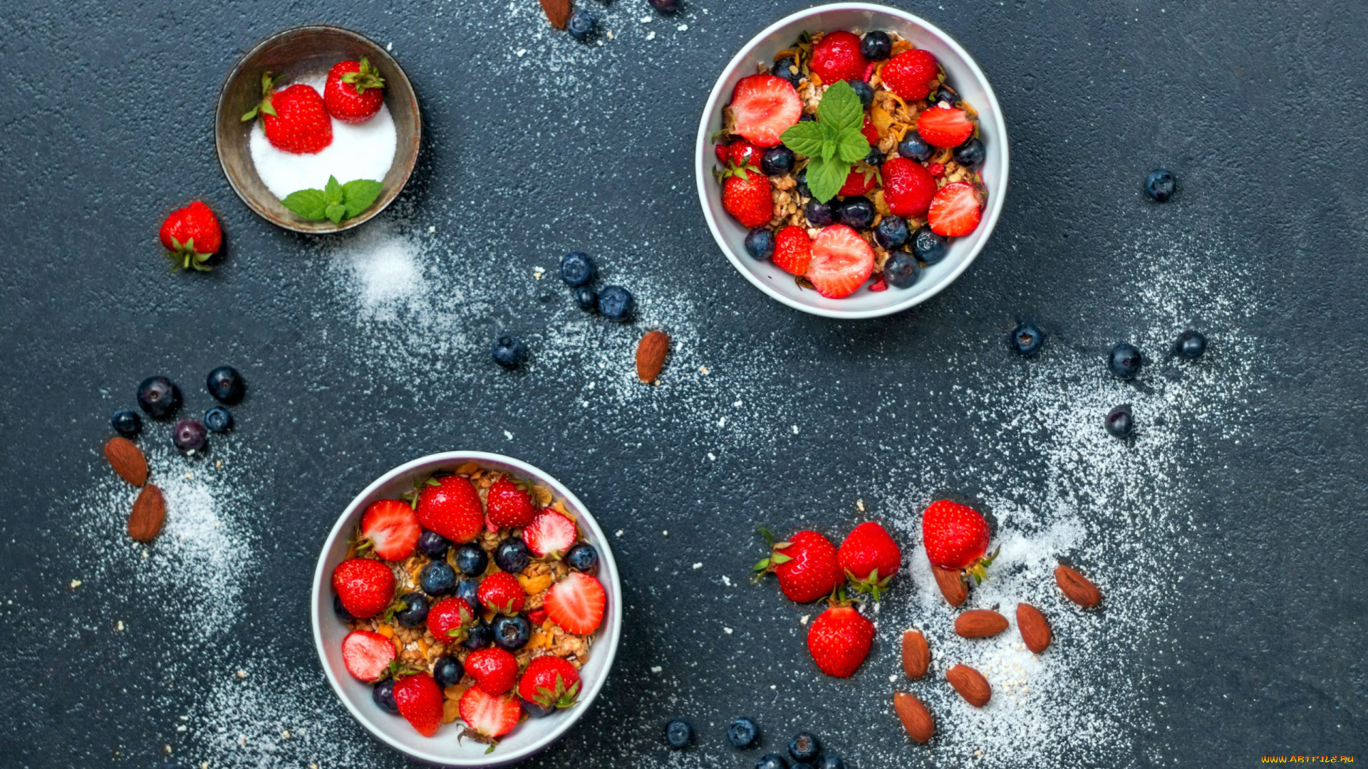 еда, фрукты, , ягоды, черника, клубника