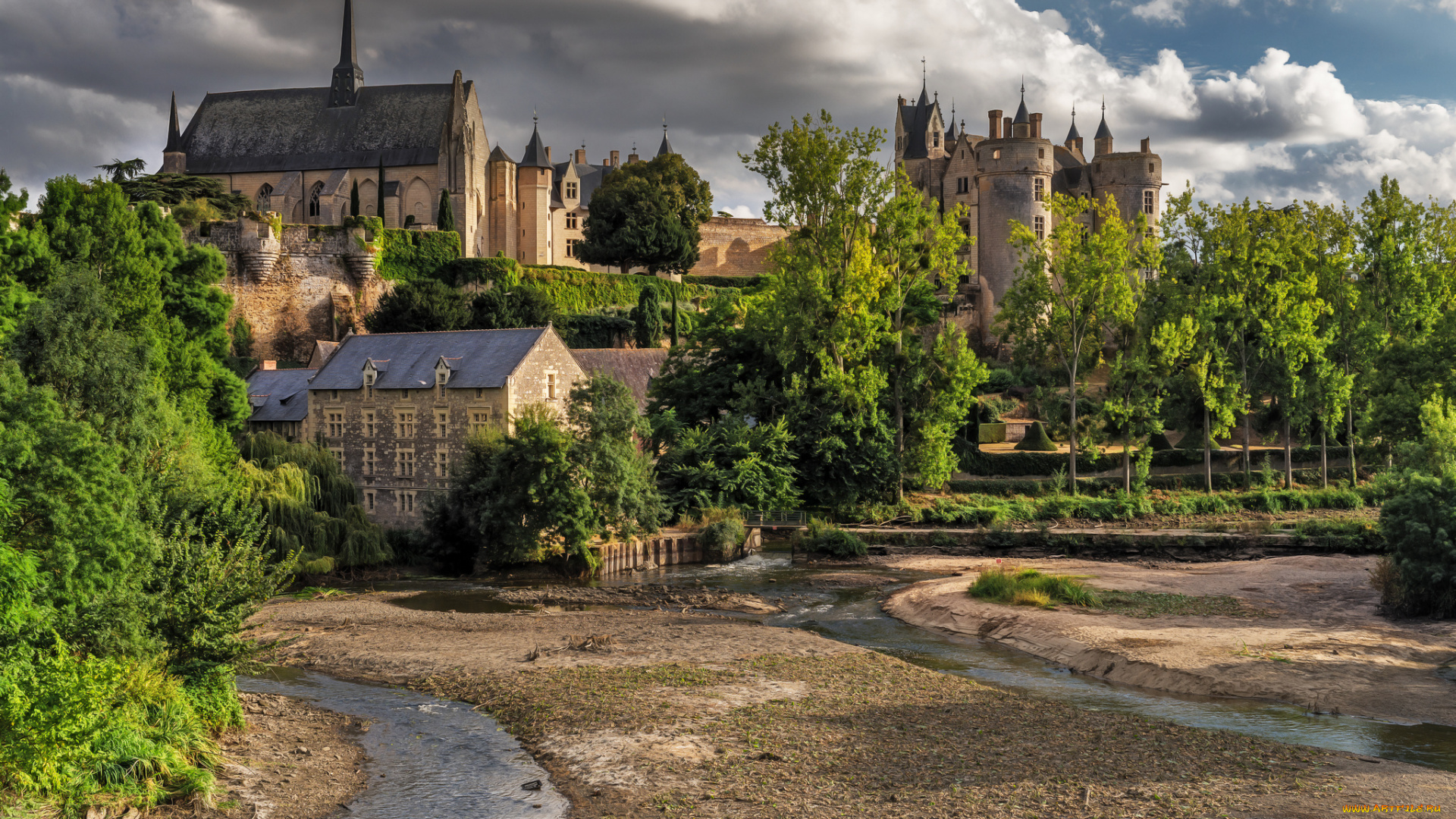 montreuil-bellay, города, -, пейзажи, городок