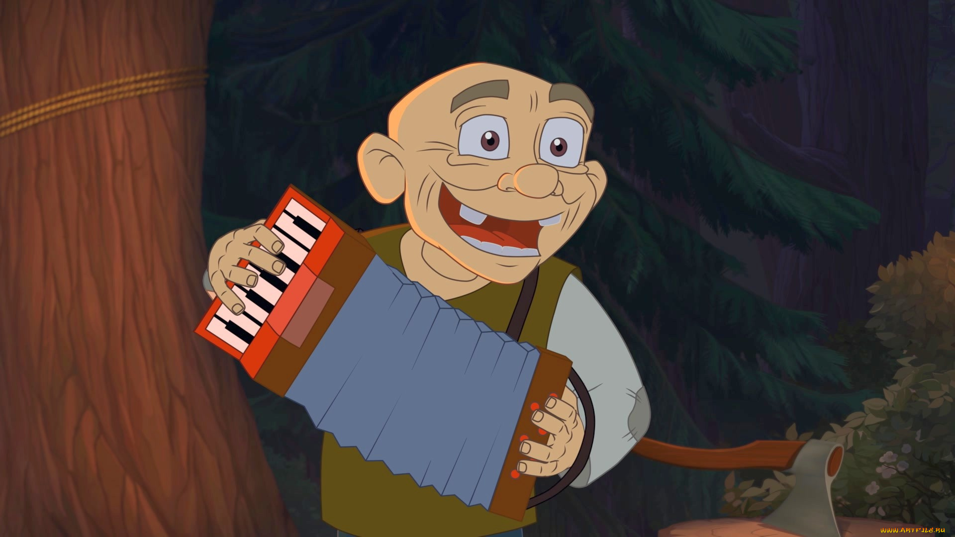 мультфильмы, иван, царевич, и, серый, волк, 3, баян, мужчина, эмоции, топор