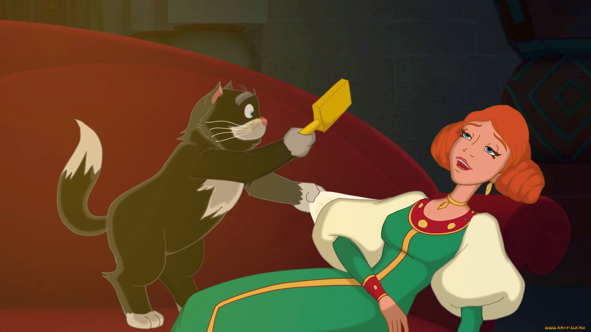 мультфильмы, иван, царевич, и, серый, волк, 3, диван, кот, девушка, эмоции