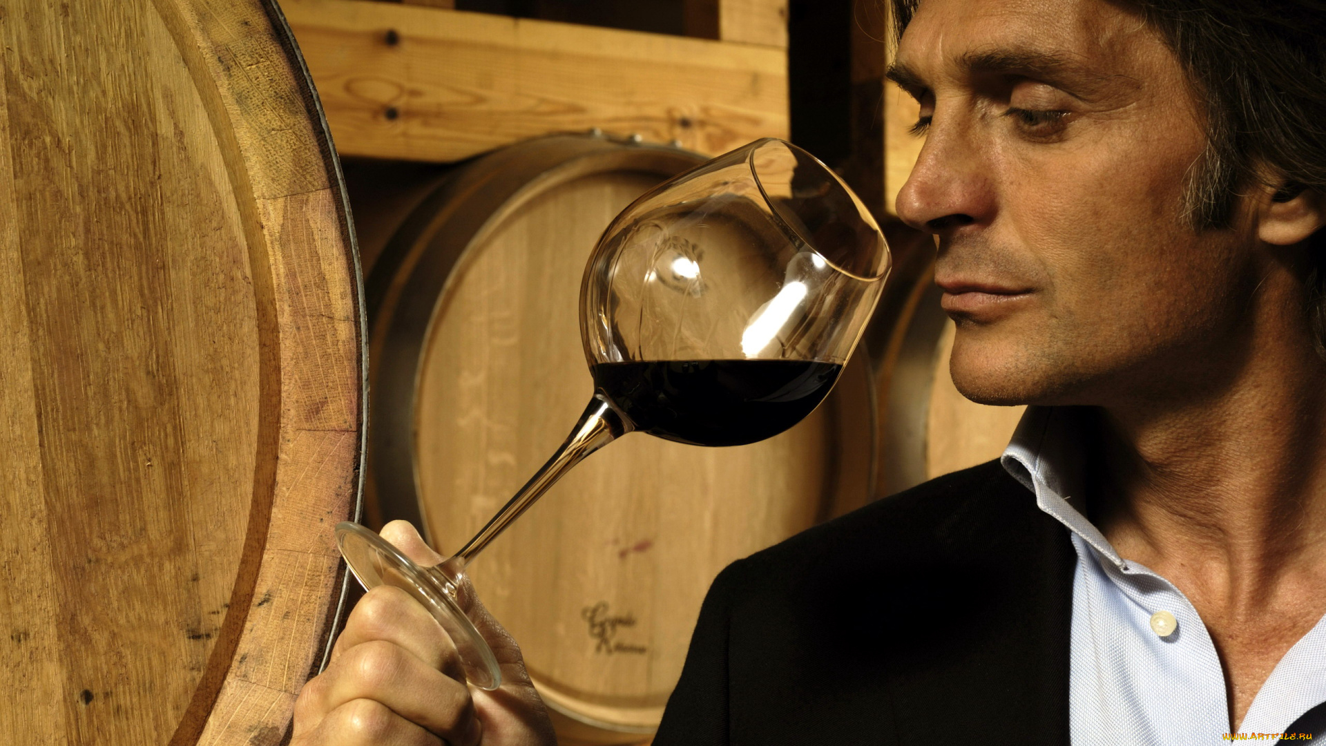 мужчины, -, unsort, сомелье, вино, бокал, бочки