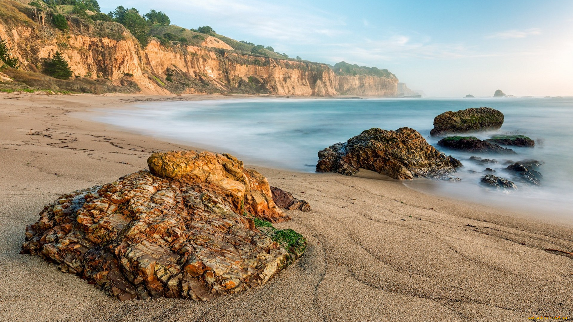 природа, побережье, простор