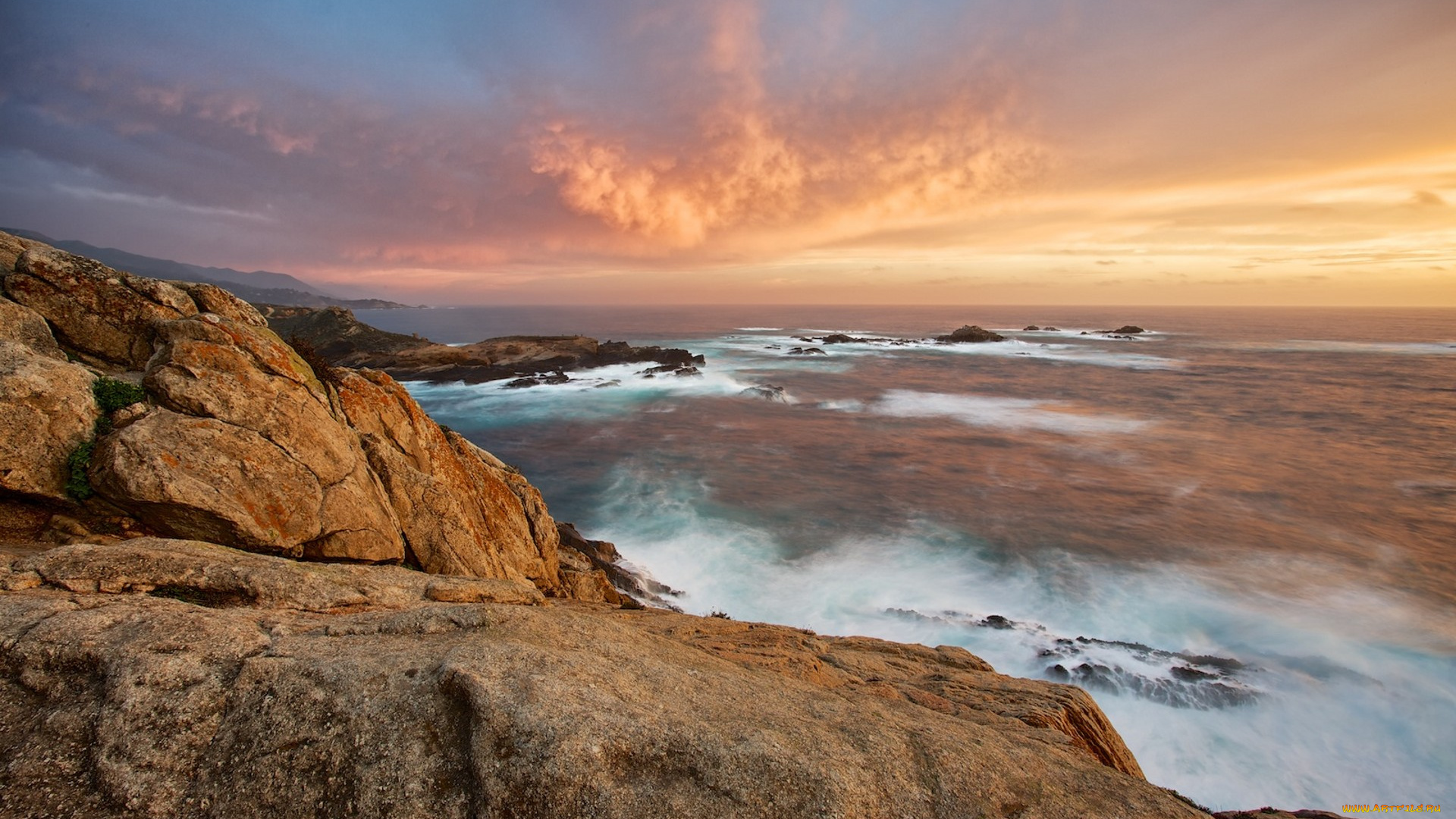 природа, побережье, простор