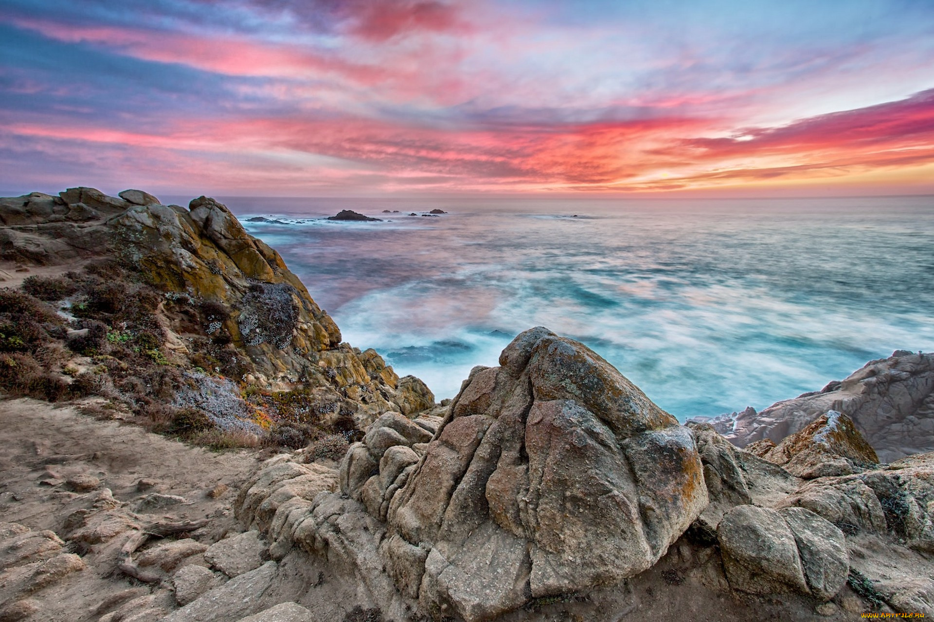 природа, побережье, простор