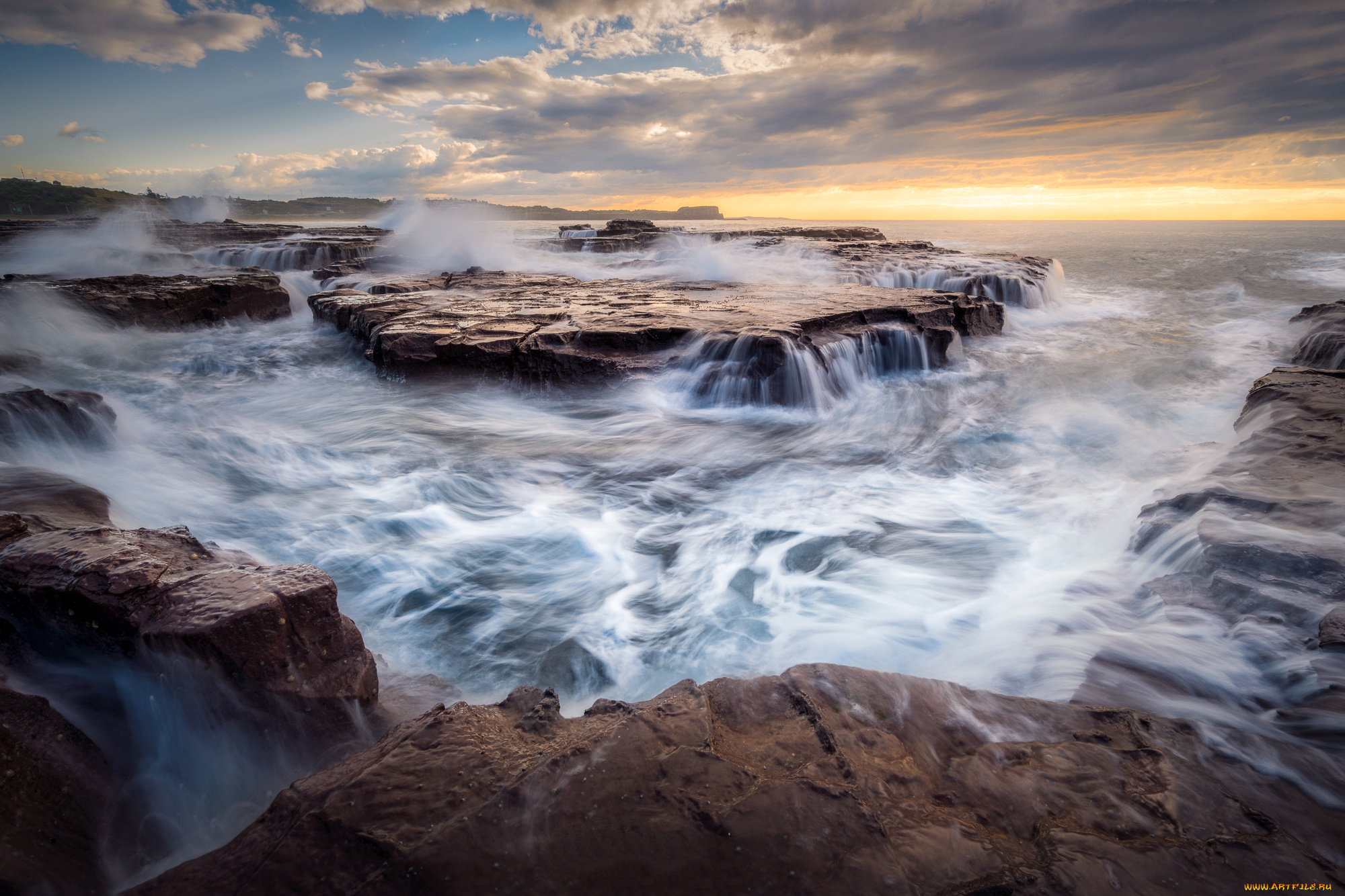 природа, побережье, простор