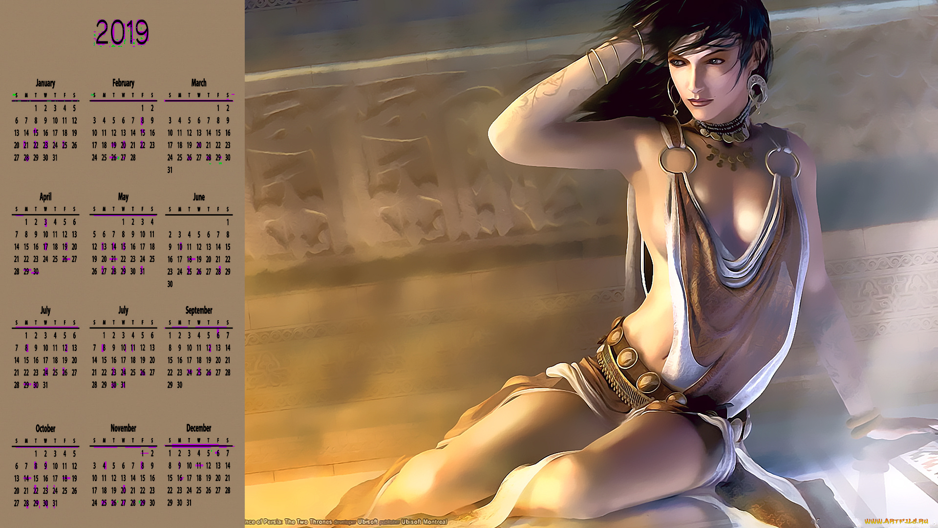 календари, фэнтези, украшение, девушка