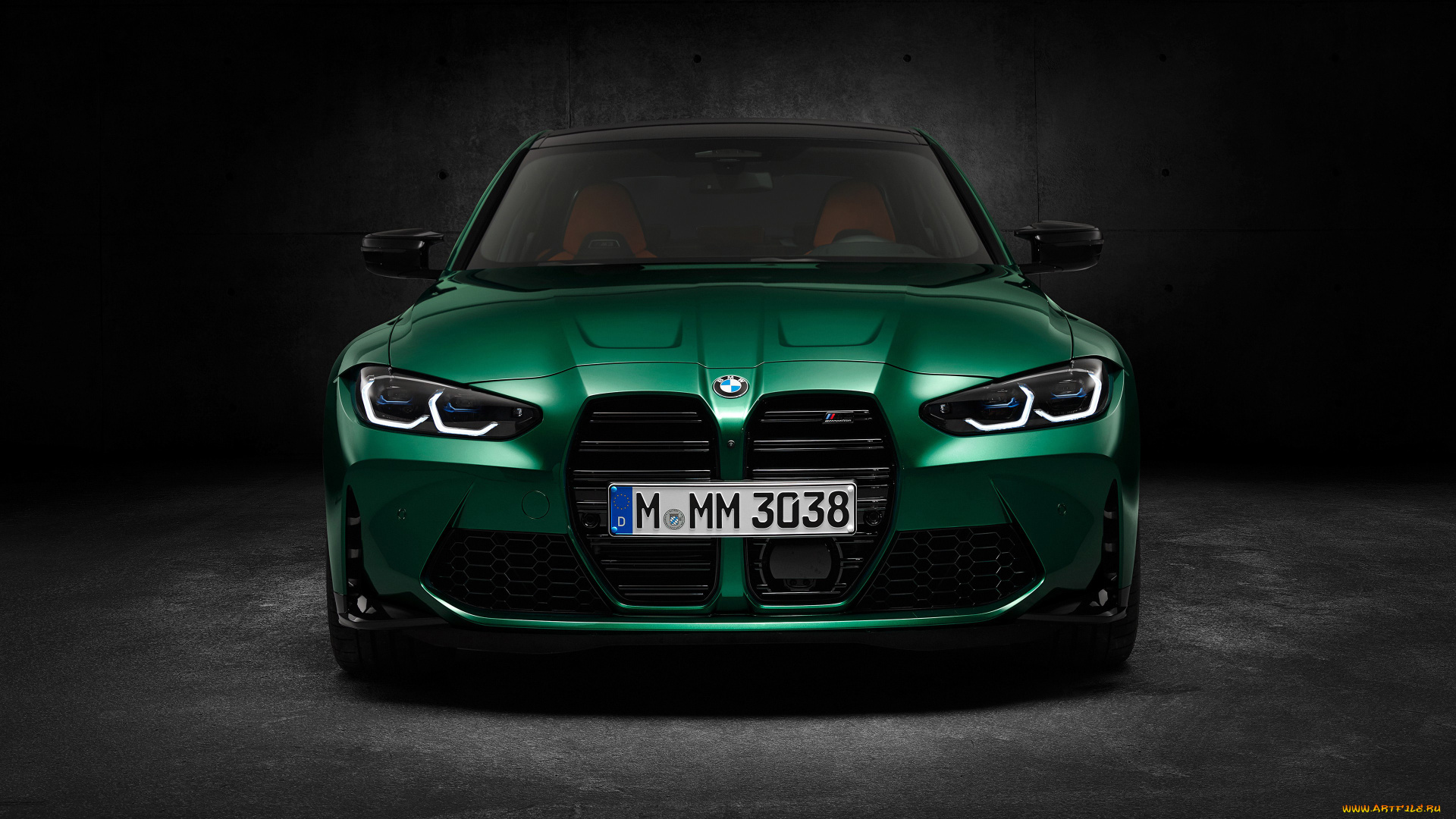 автомобили, bmw, зеленый, green, m3, competition, 2020, вид, спереди