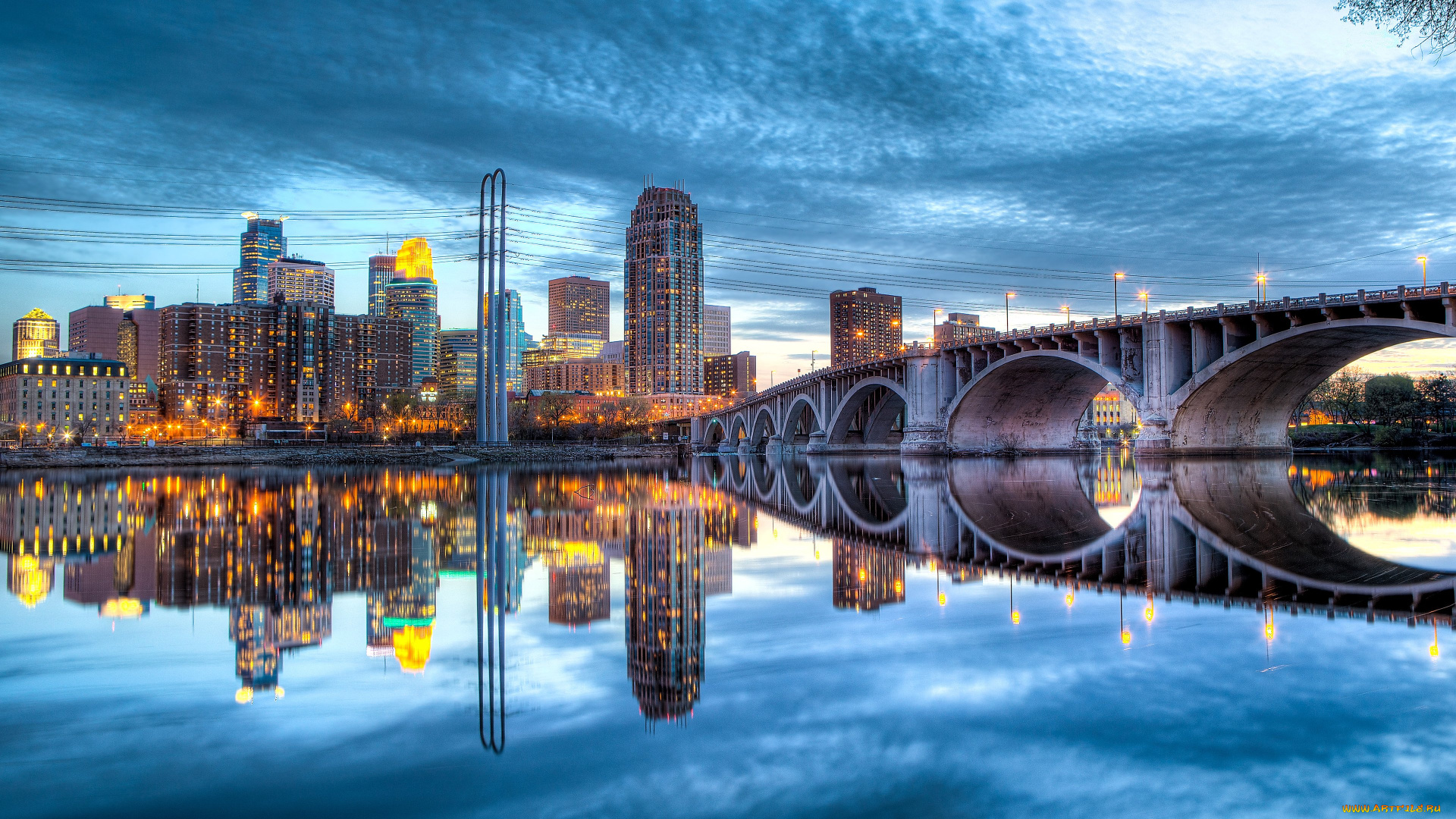 города, -, мосты, миннеаполис