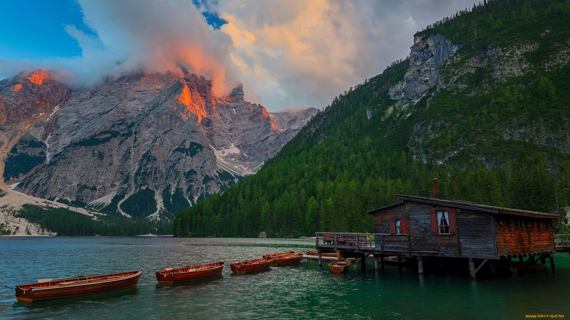 корабли, лодки, , шлюпки, горы, озеро