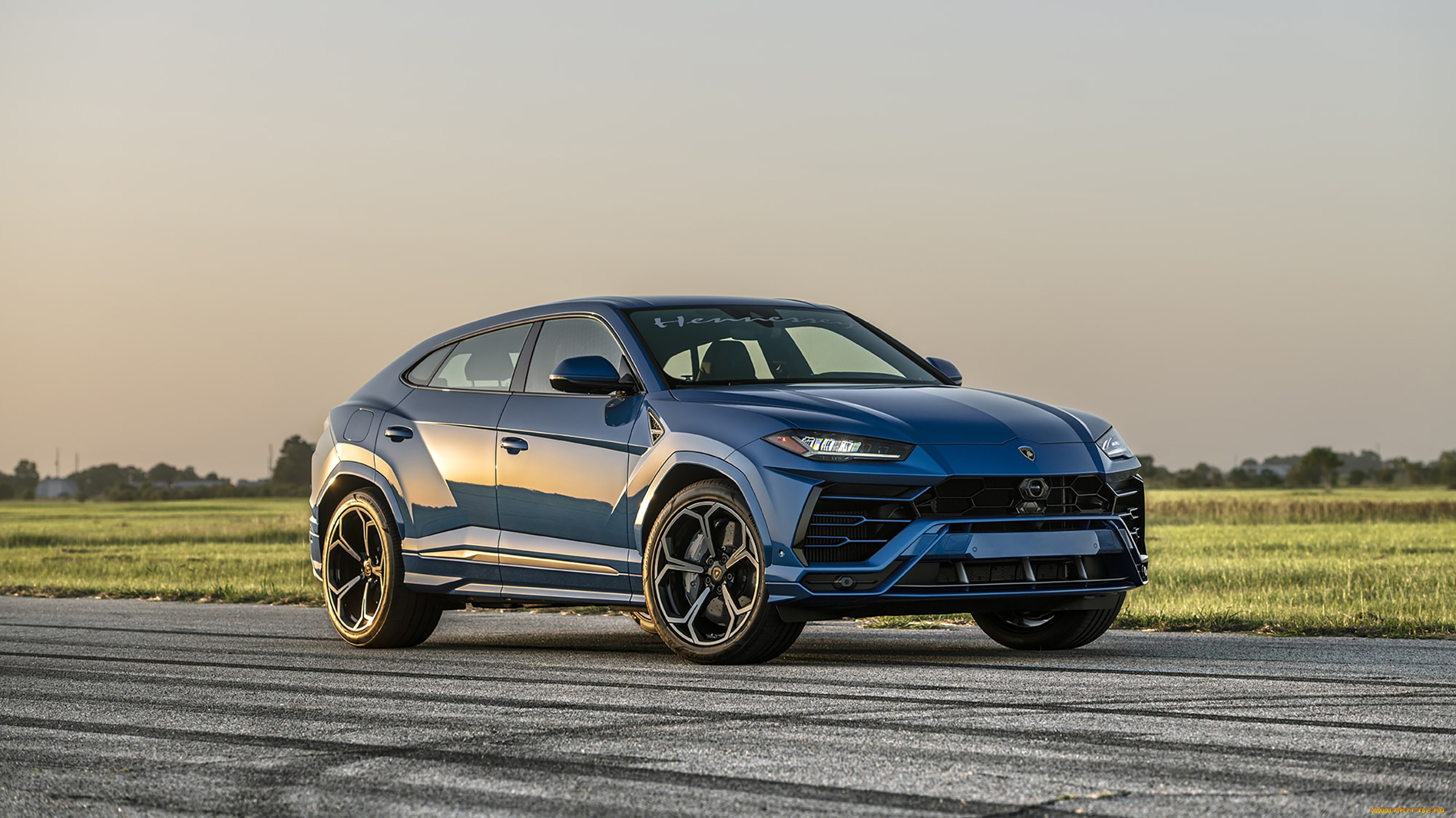 автомобили, lamborghini, hennessey, urus, hpe750, 2020, кроссовер, синий, тюнинг