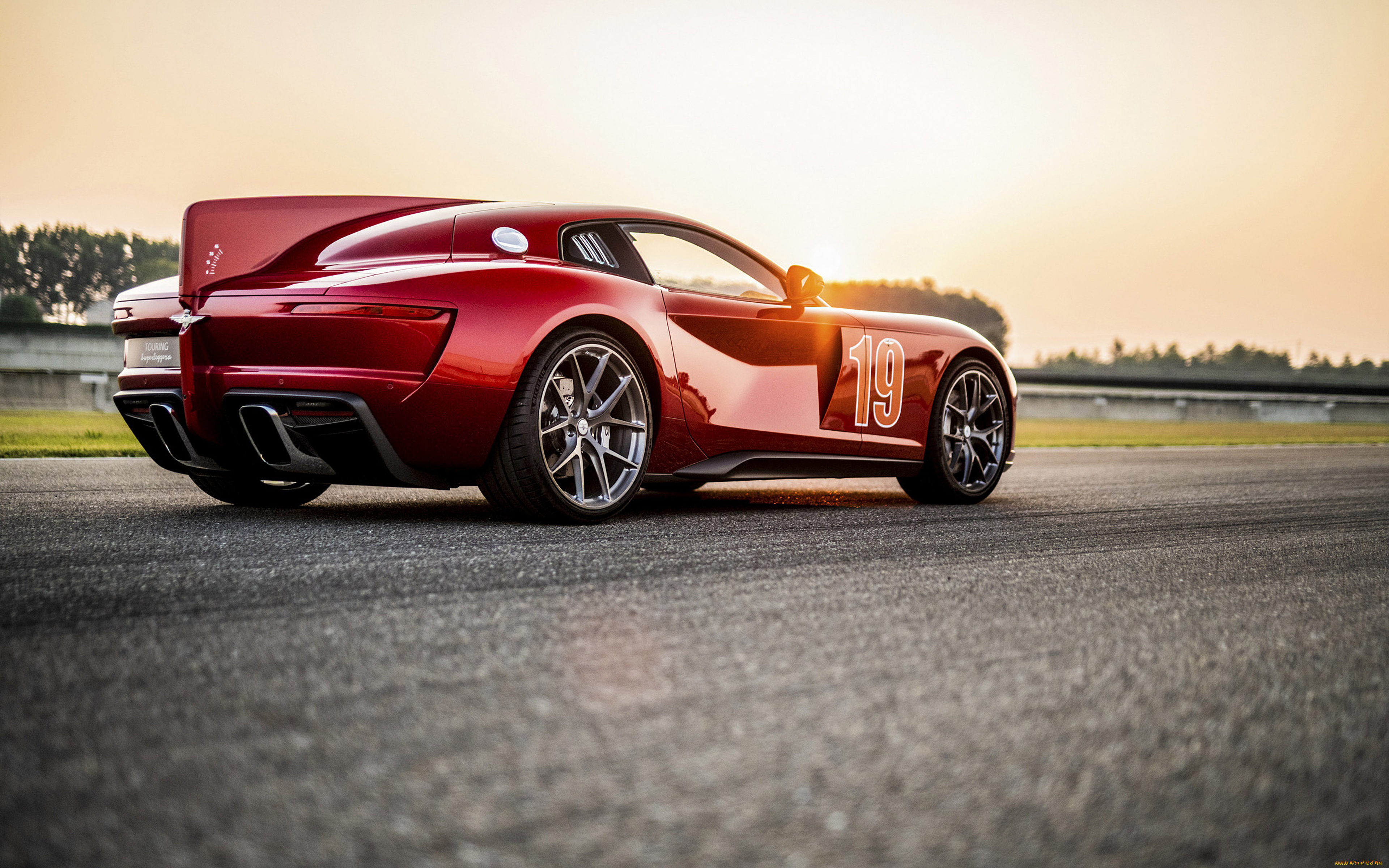 автомобили, -unsort, 2020, touring, superleggera, aero, 3, 4k, вид, сзади, экстерьер, суперкар, красный, спортивное, купе