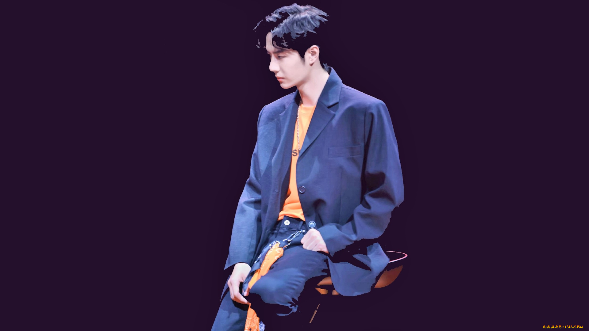 мужчины, wang, yi, bo, актер, певец, костюм, стул