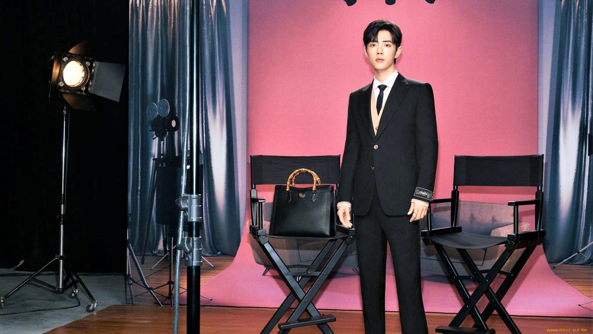 мужчины, xiao, zhan, актер, костюм, сумка, кресла, софит