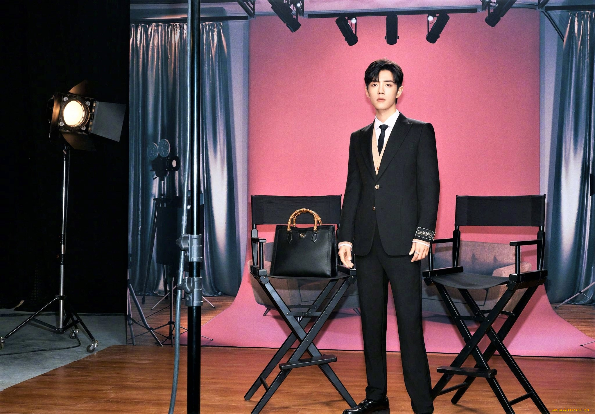 мужчины, xiao, zhan, актер, костюм, сумка, кресла, софит