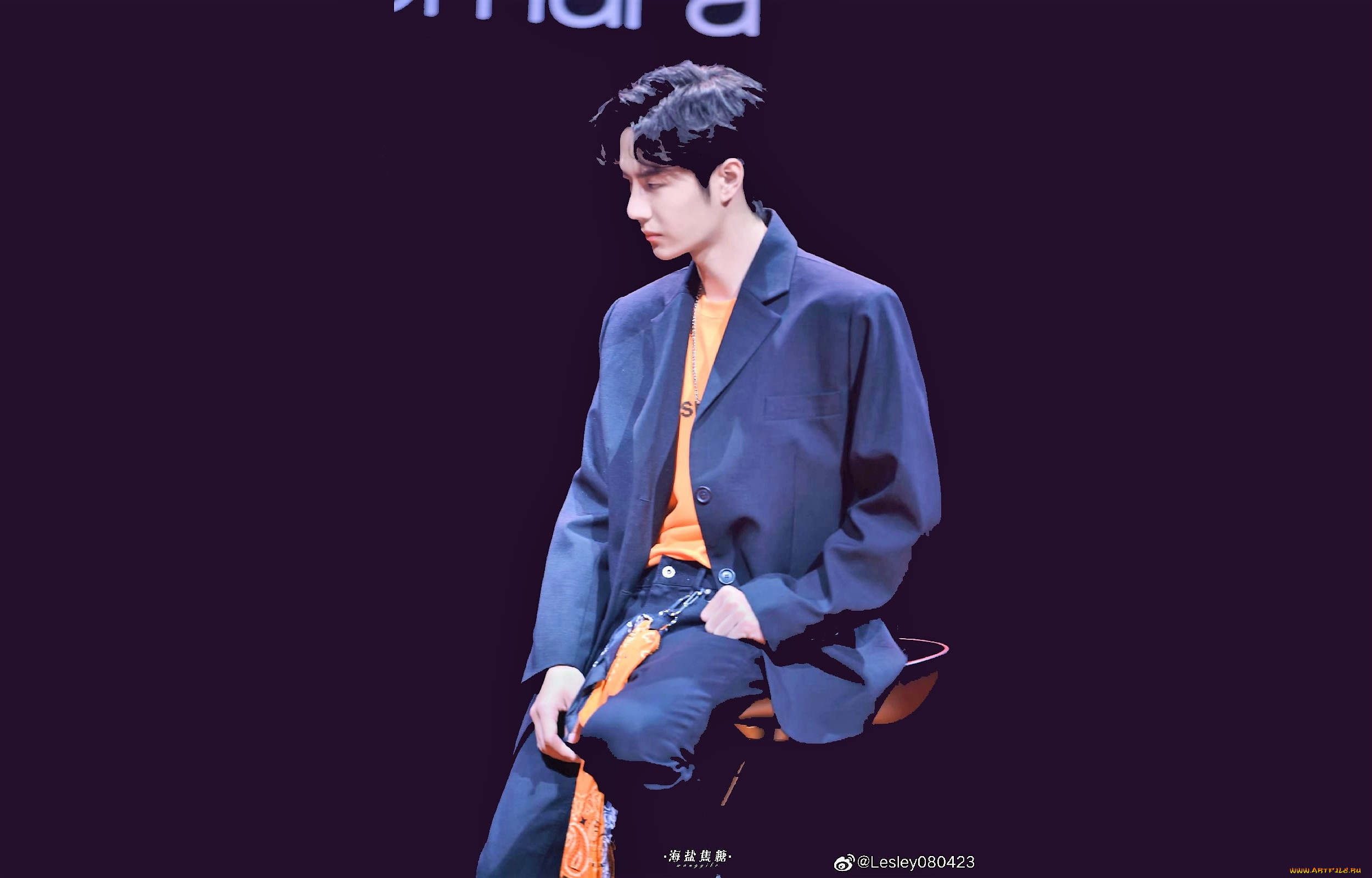 мужчины, wang, yi, bo, актер, певец, костюм, стул