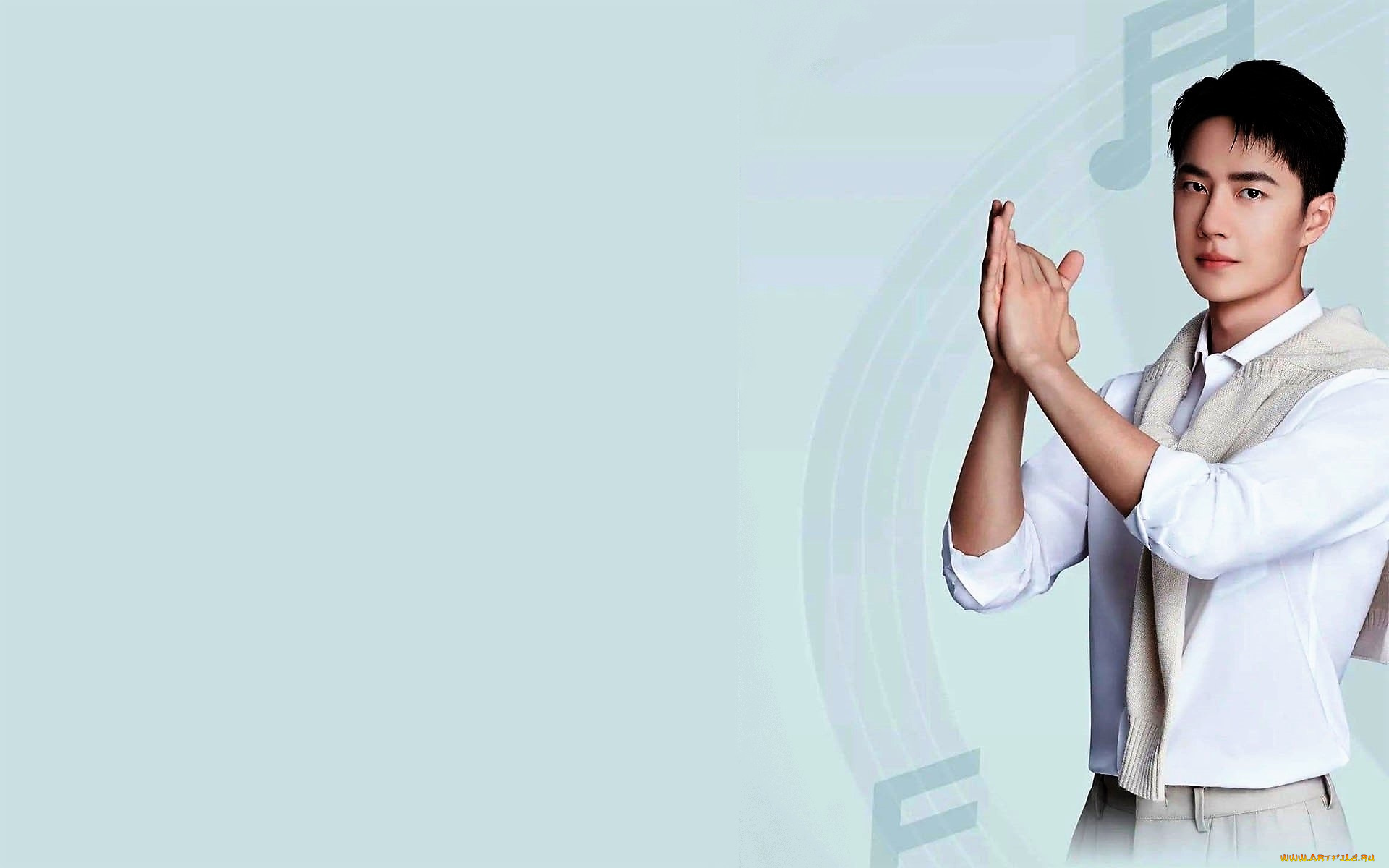 мужчины, wang, yi, bo, актер, рубашка, свитер