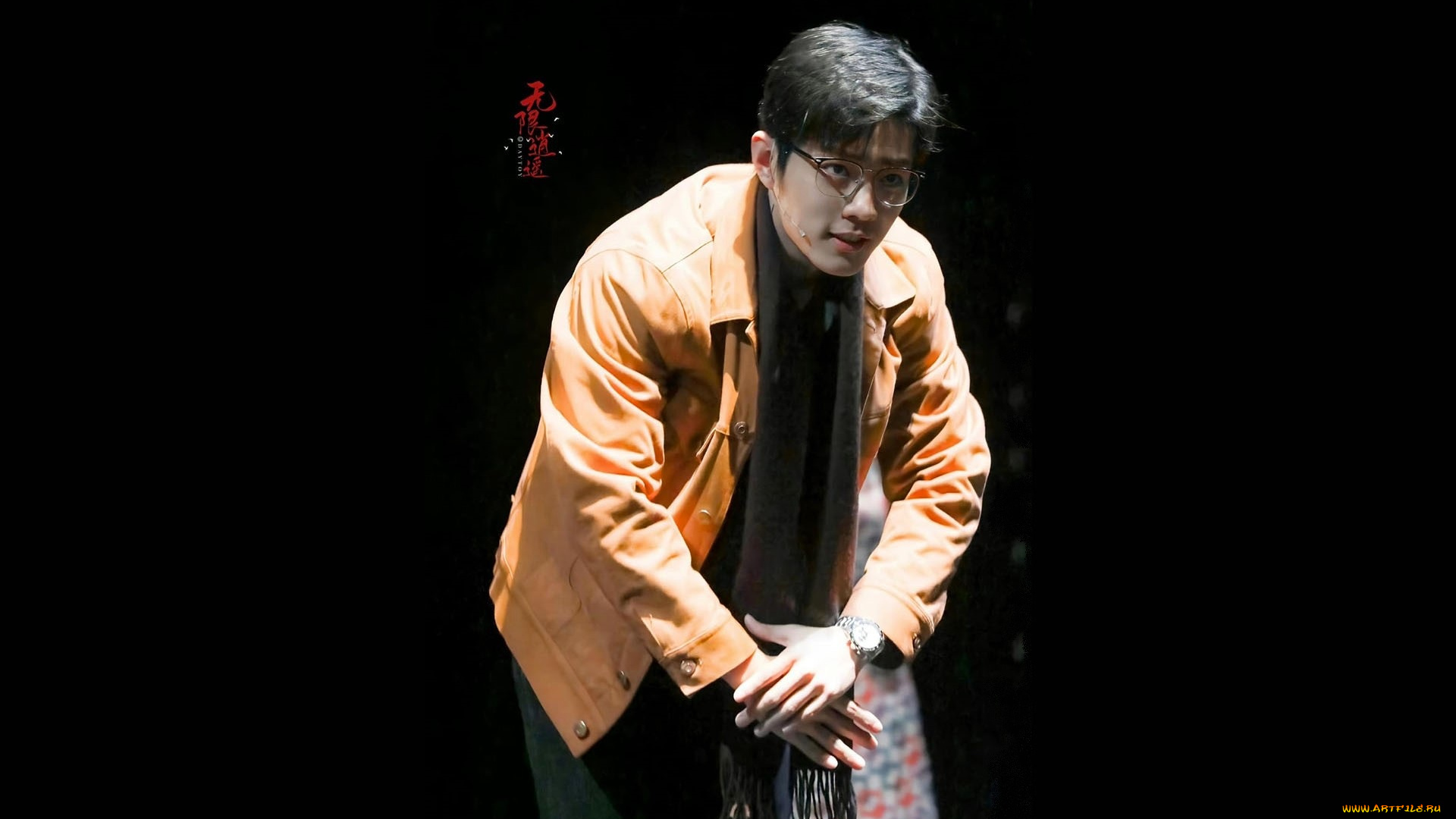 мужчины, xiao, zhan, актер, куртка, очки, поклон