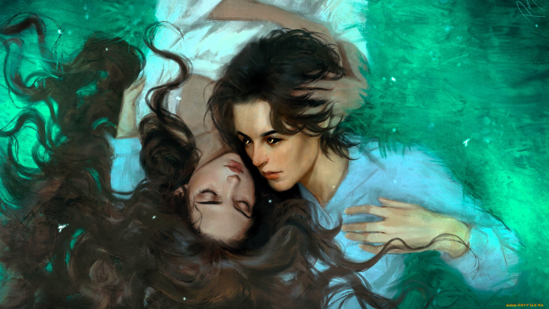 фэнтези, оборотни, пара, любовь, трава