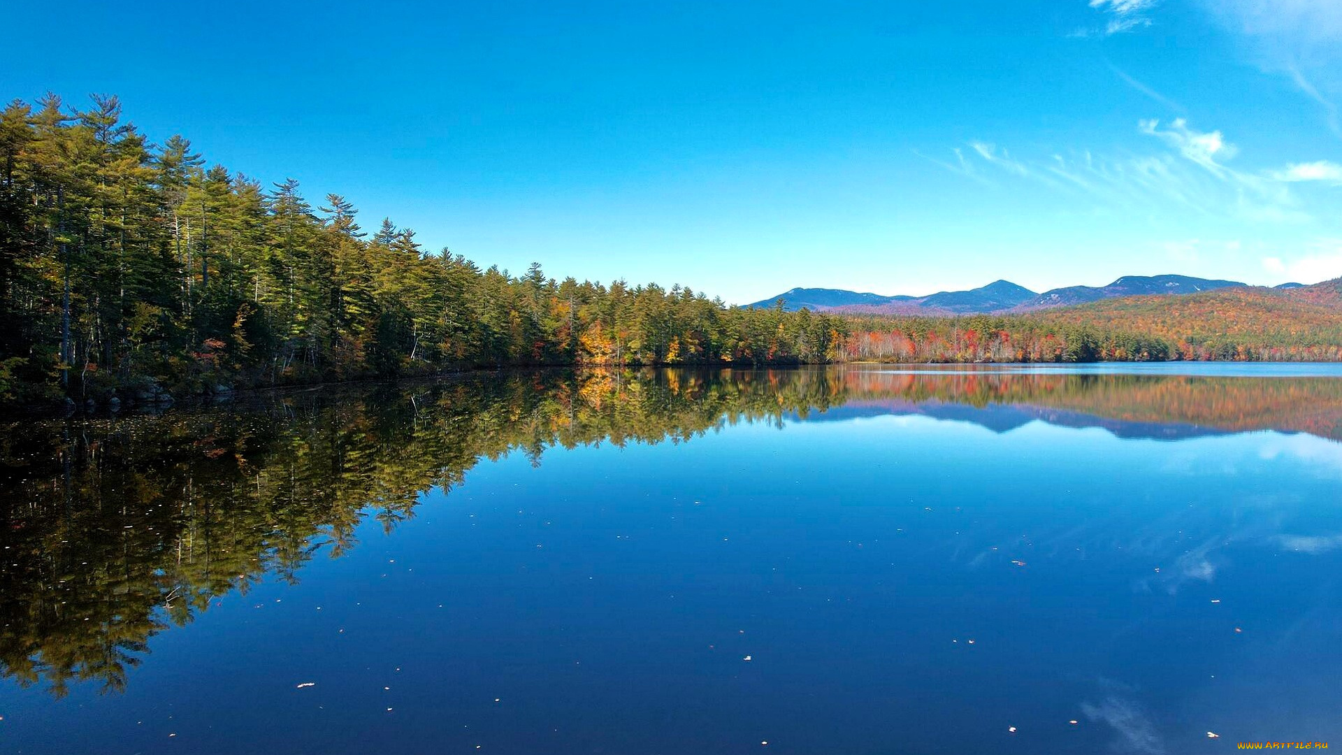 природа, реки, озера, лес, осень, горы, озеро