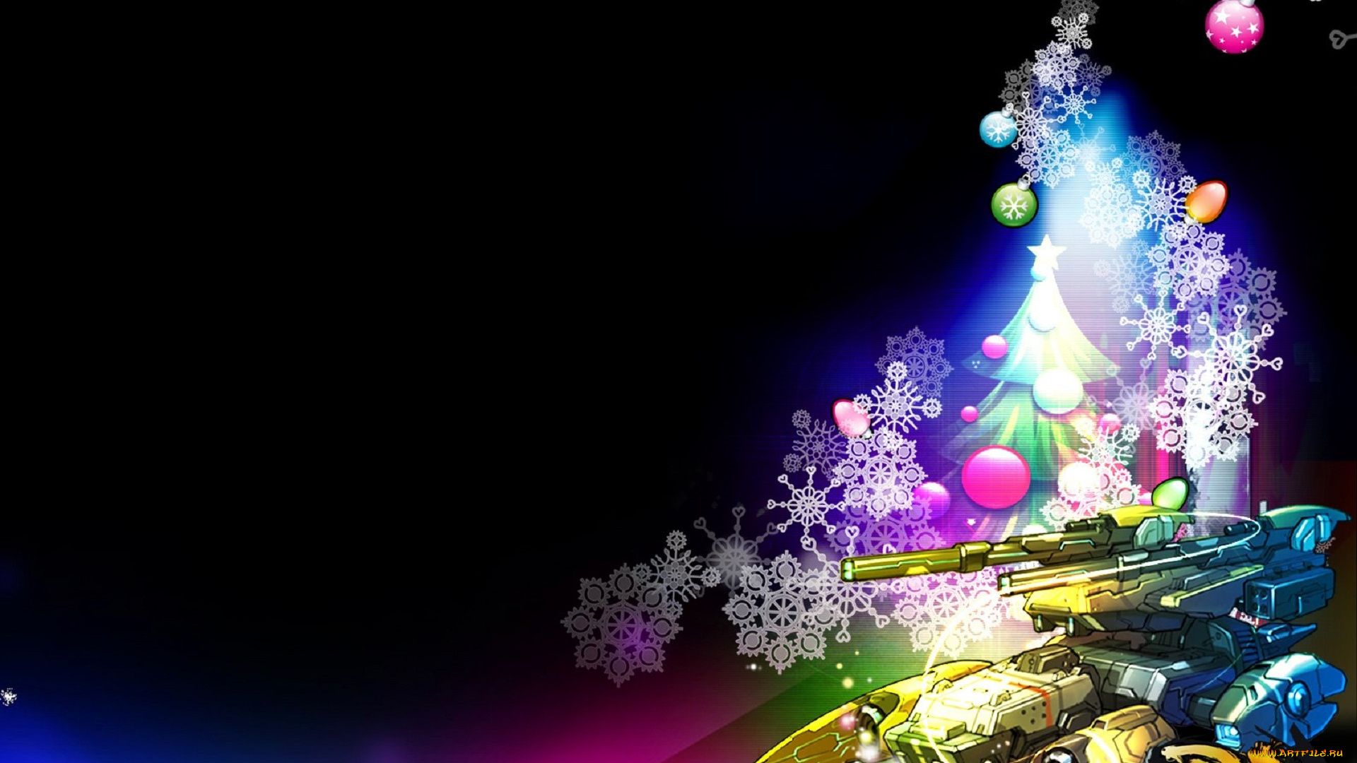 видео, игры, zero, online, техника, оружие, снежинки, ёлка, новый, год, шарики
