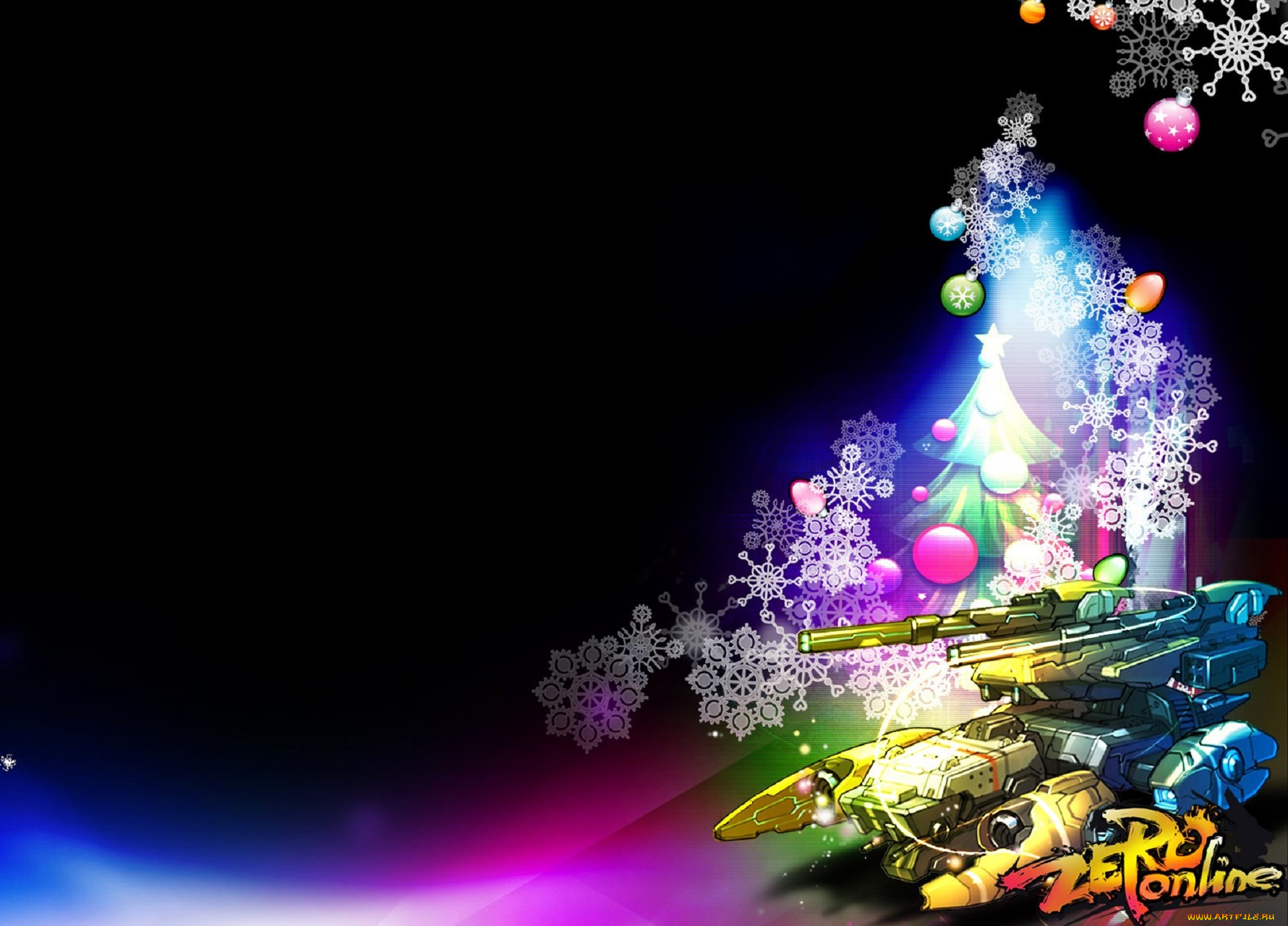 видео, игры, zero, online, техника, оружие, снежинки, ёлка, новый, год, шарики