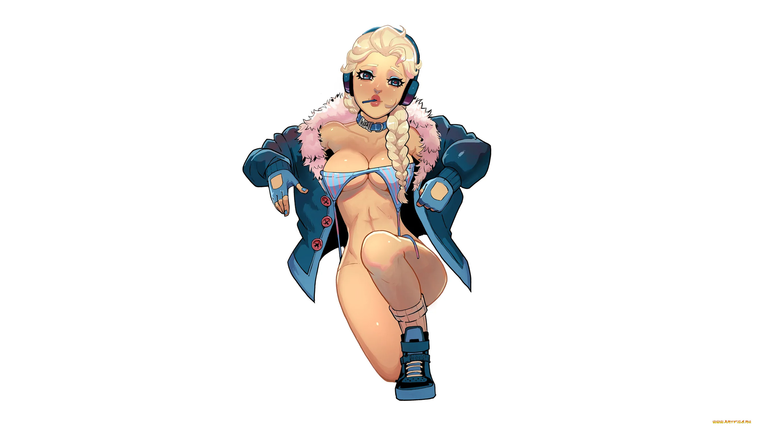 рисованное, люди, красивая, девушка