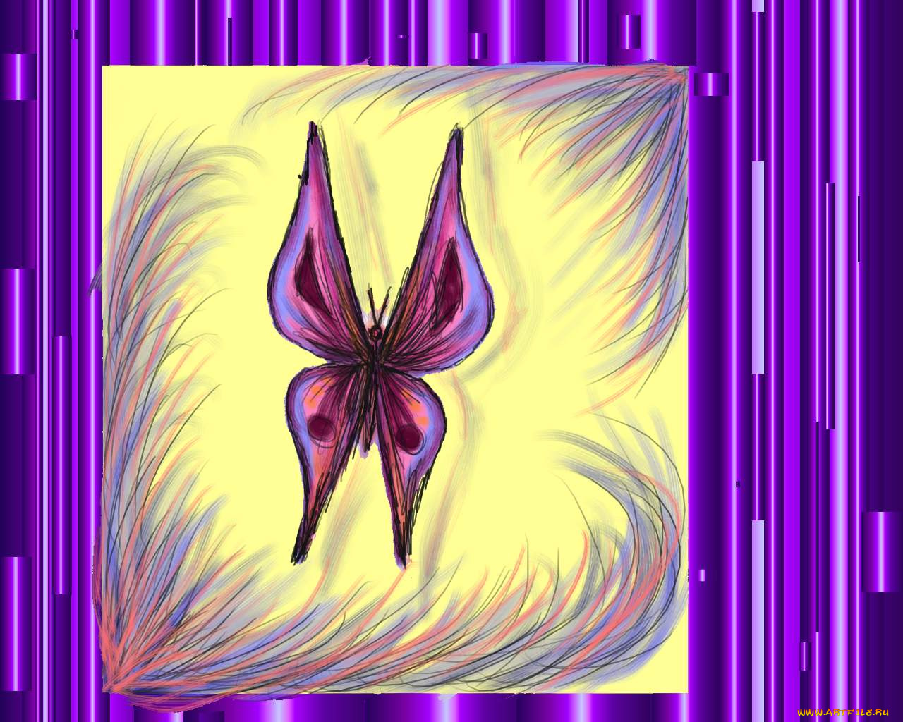 рисованные, животные, бабочки